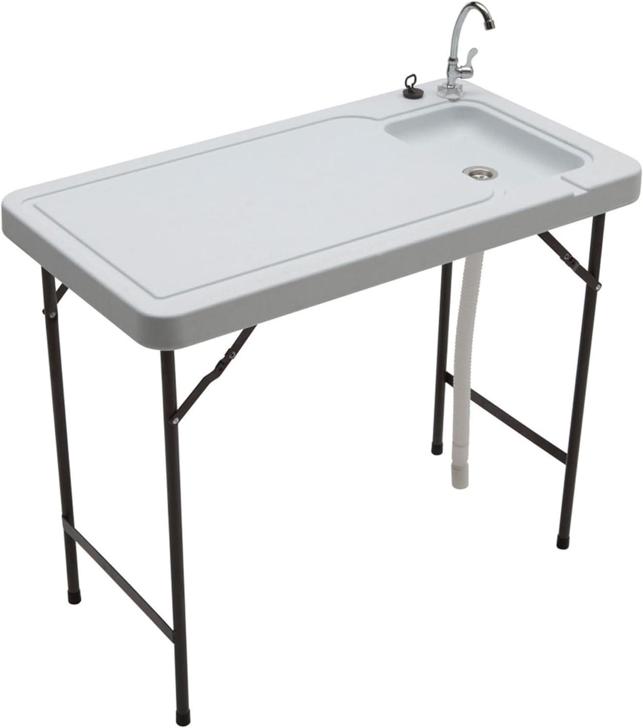 Outdoor Folding Fish & Game Cleaning Table with Quick-Connect Faucet