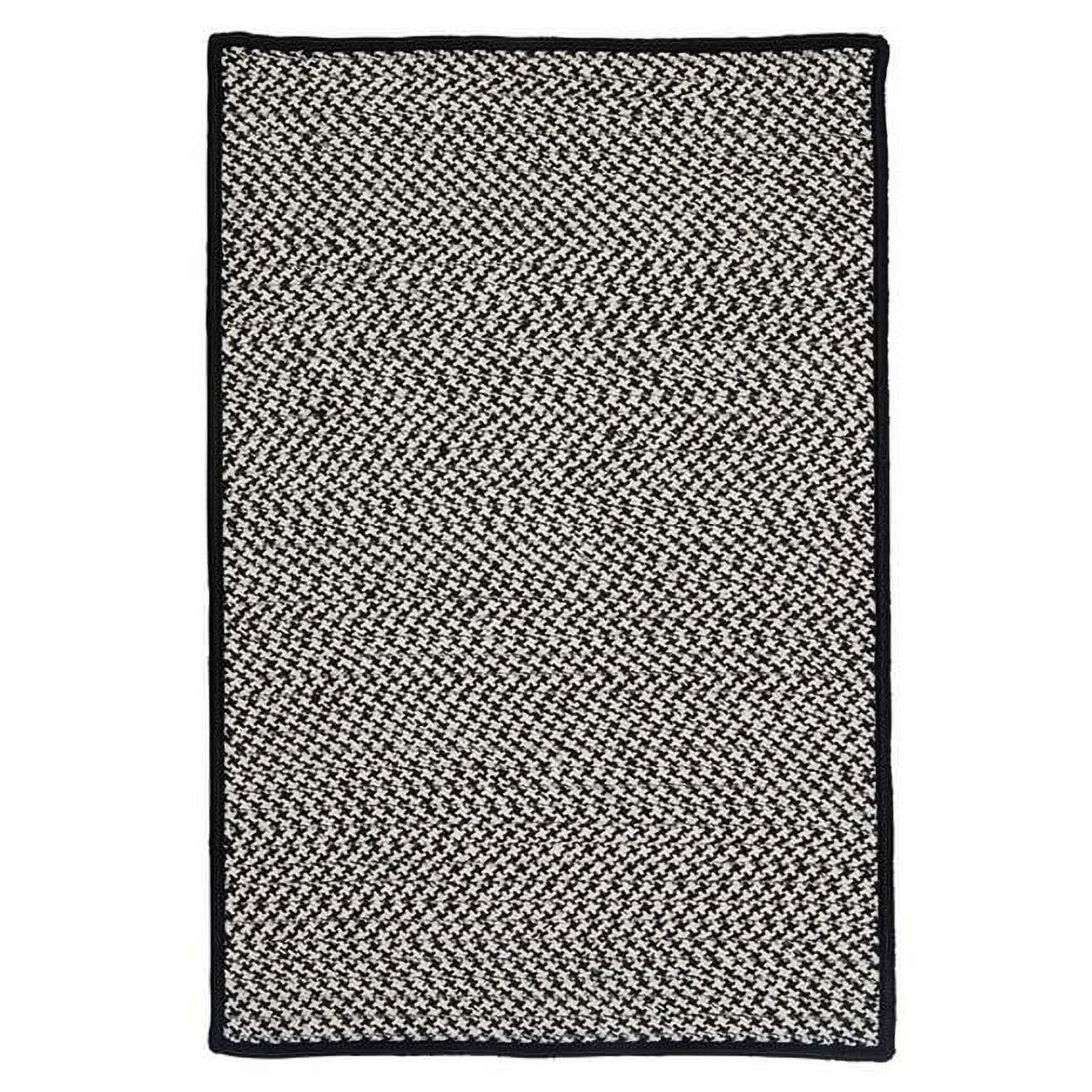 Handmade Abstract Braided Reversible Area Rug in Black, 10' x 13'