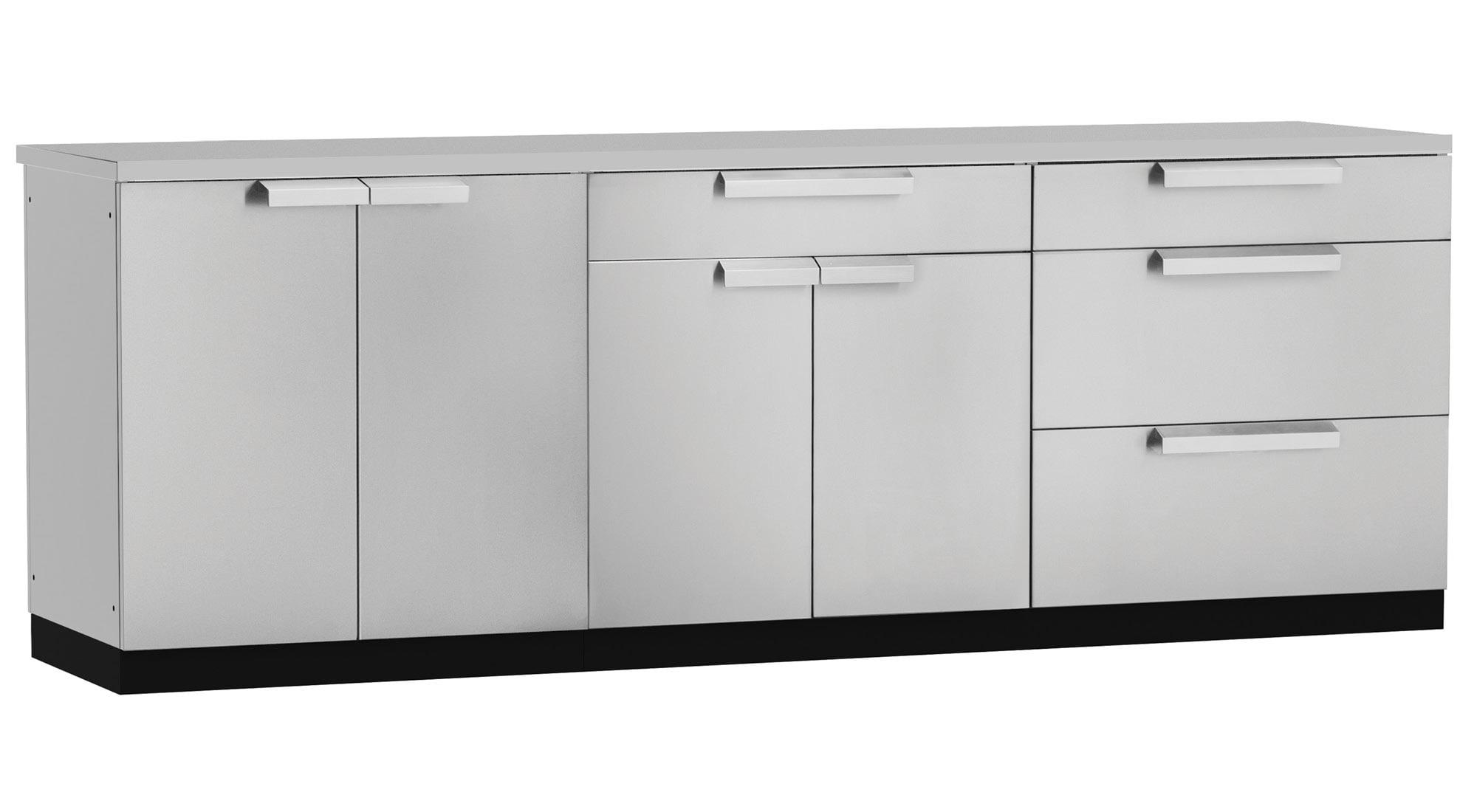 Outdoor Kitchen 96" W x 24" D Stainless Steel 4-Piece Modular Cabinet Set