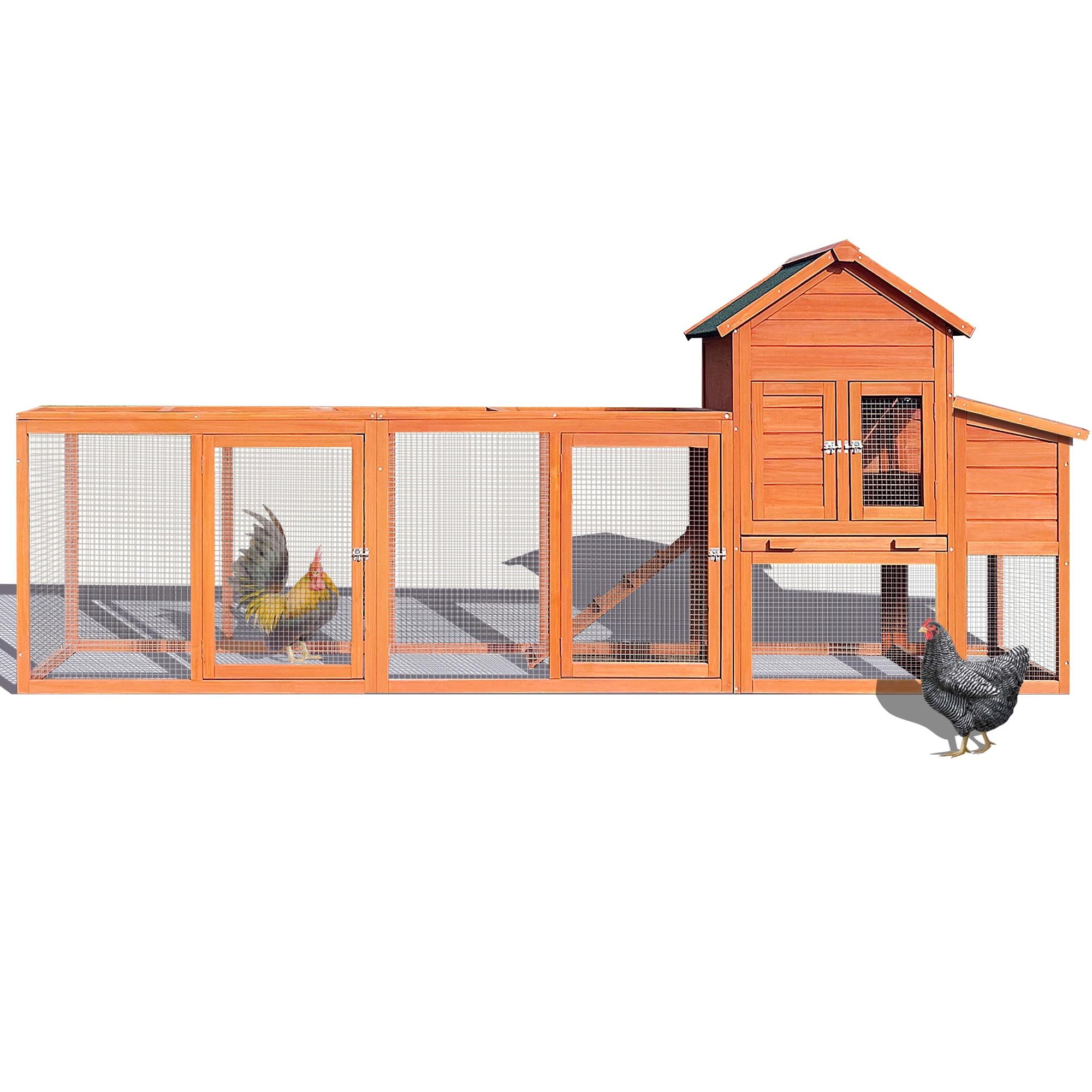 Outdoor Large Chicken Coop,Hen Run House Chicken Coops for 4-6 Chickens with Ventilation Door,Removable Tray and Ramp Garden