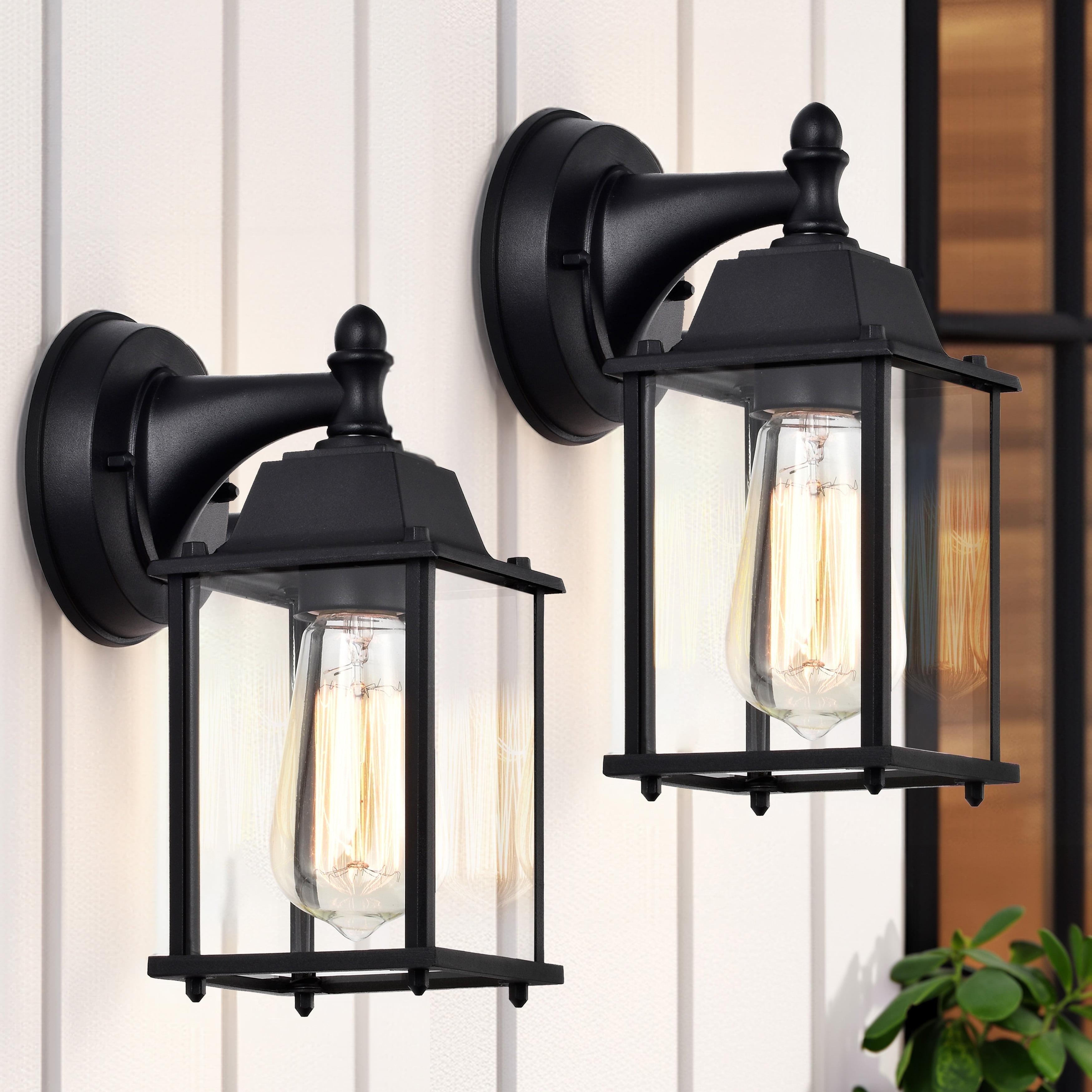 Outdoor Lights Fixtures Wall Sconce 2 Pack Black Porch Lights Outdoor Wall Lantern Decor Aluminum Anti-Rust Exterior Waterproof Outdoor Lights for House Patio Garage Front Door Entryway