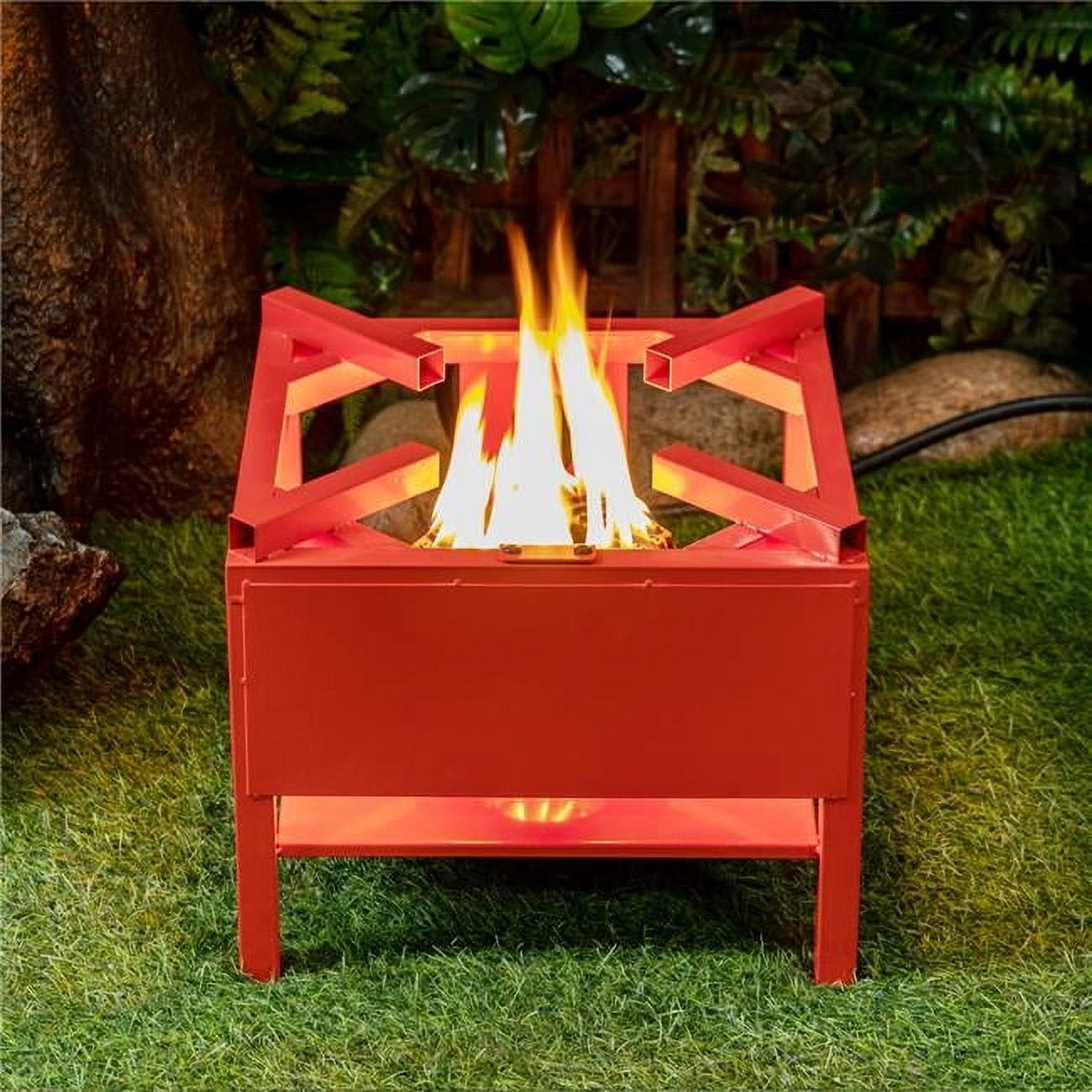 Red Outdoor Propane Gas Burner Cooker Stand with Hose and Regulator