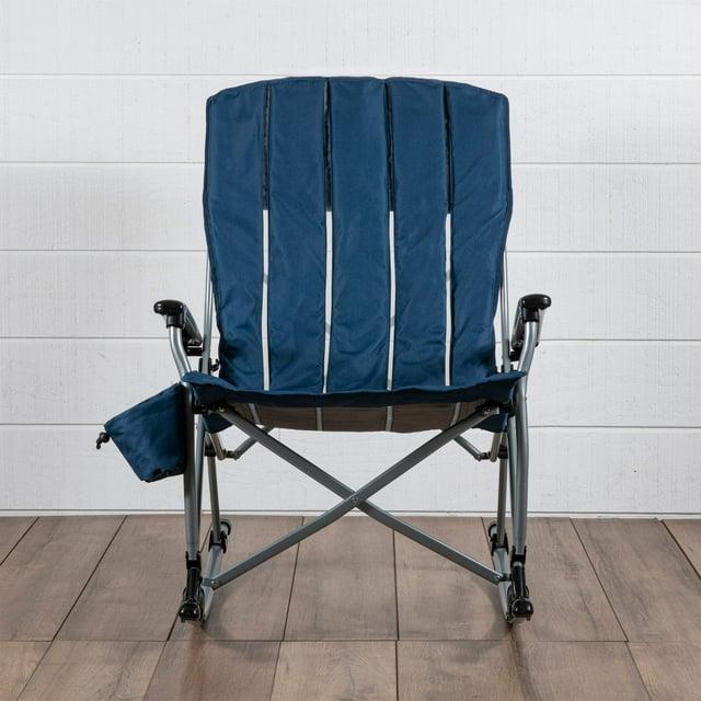 Picnic Time Outdoor Rocking Camp Chair - Navy Blue
