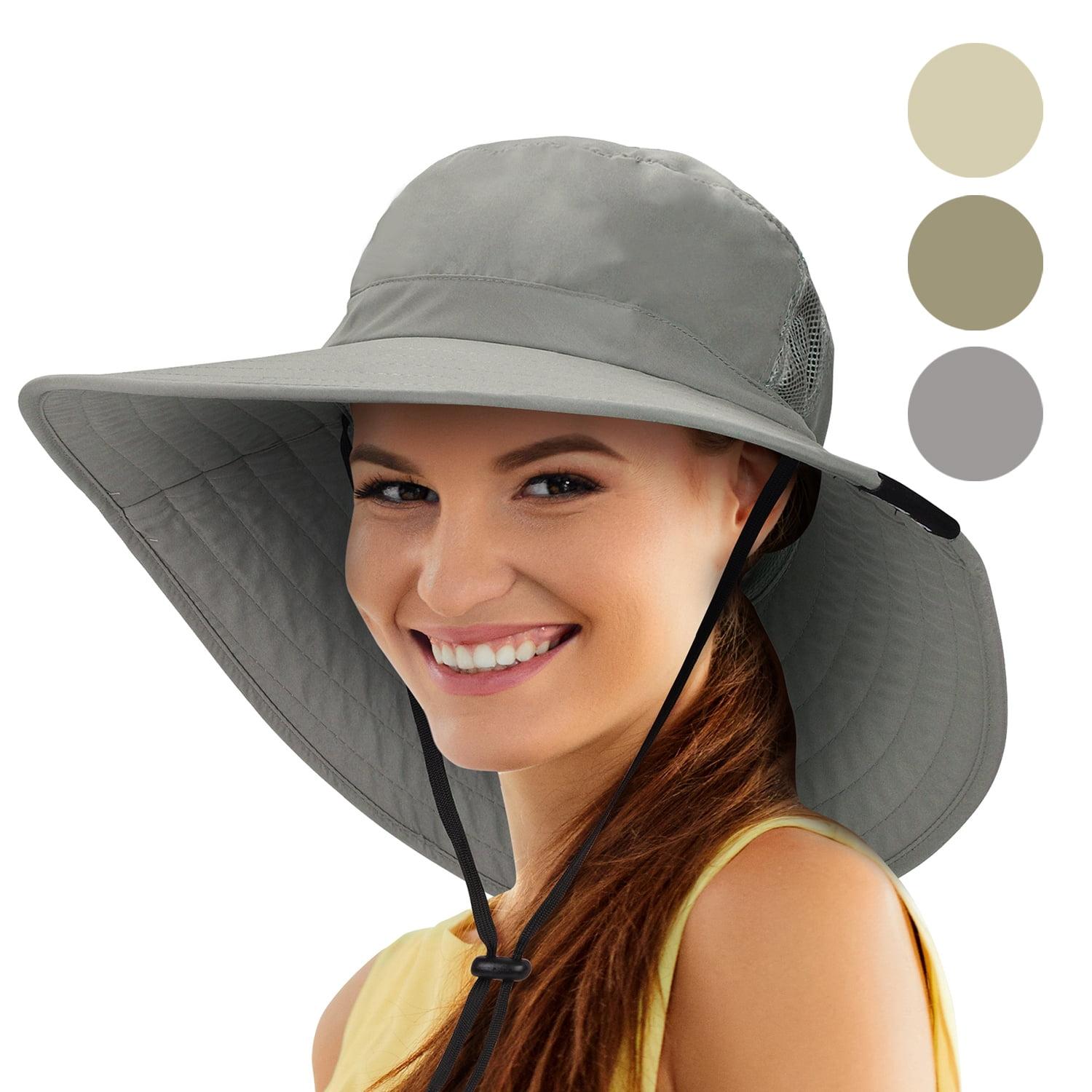 Solaris Unisex Wide Brim UV Sun Protection Hat for Adults, Suit for Outdoor Garden Hiking Safari Beach Travel, Gray