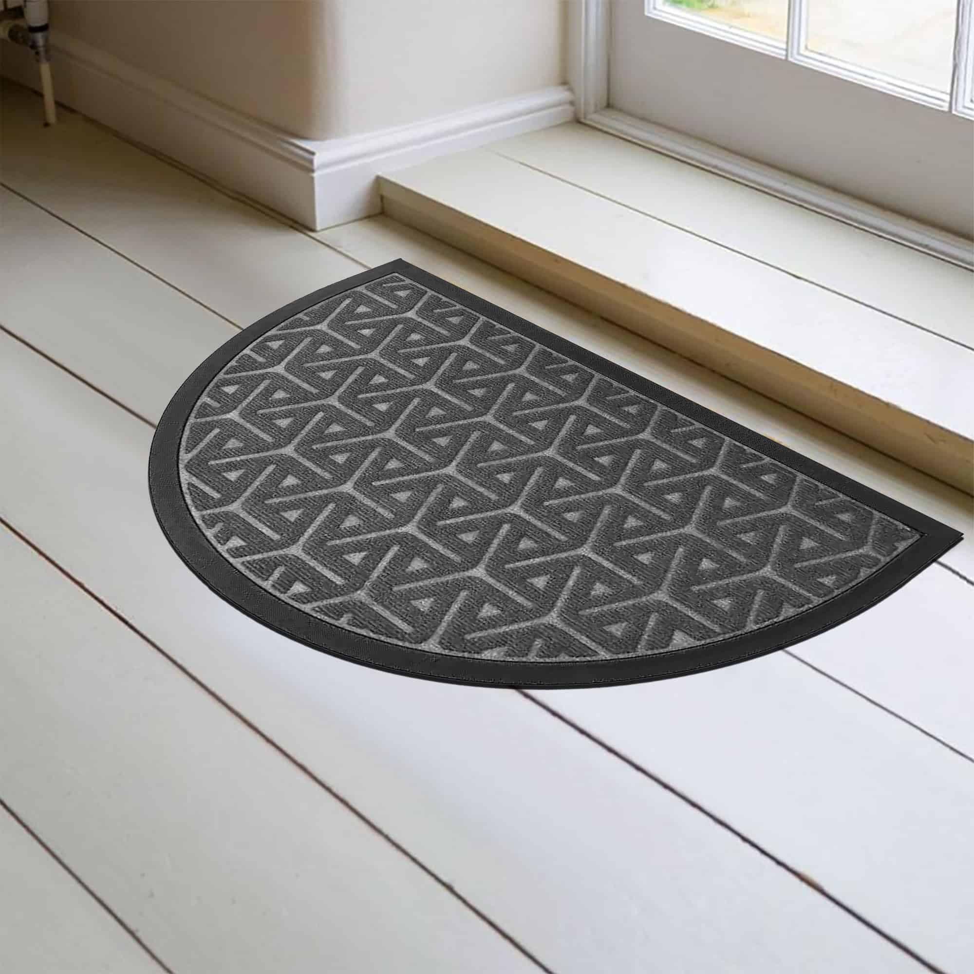 Evideco Outdoor Mat Wilson Half Round Front 30 in. x 18 in. Non-Slip Door Mat