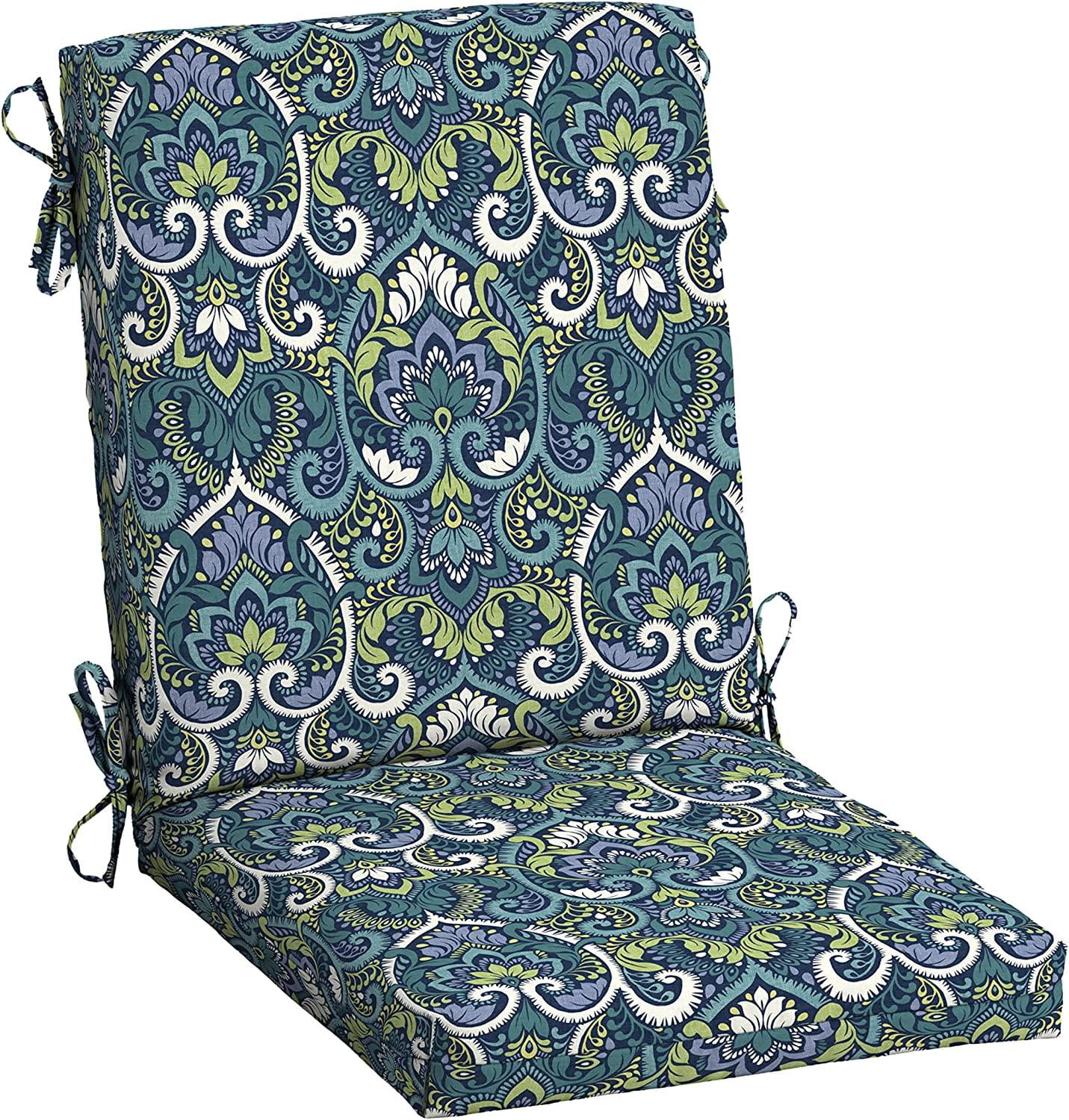 Sapphire Blue High Back Outdoor Dining Chair Cushion