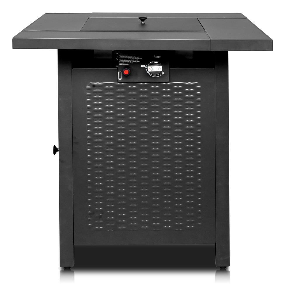 28-Inch Black Stainless Steel Gas Fire Pit Table