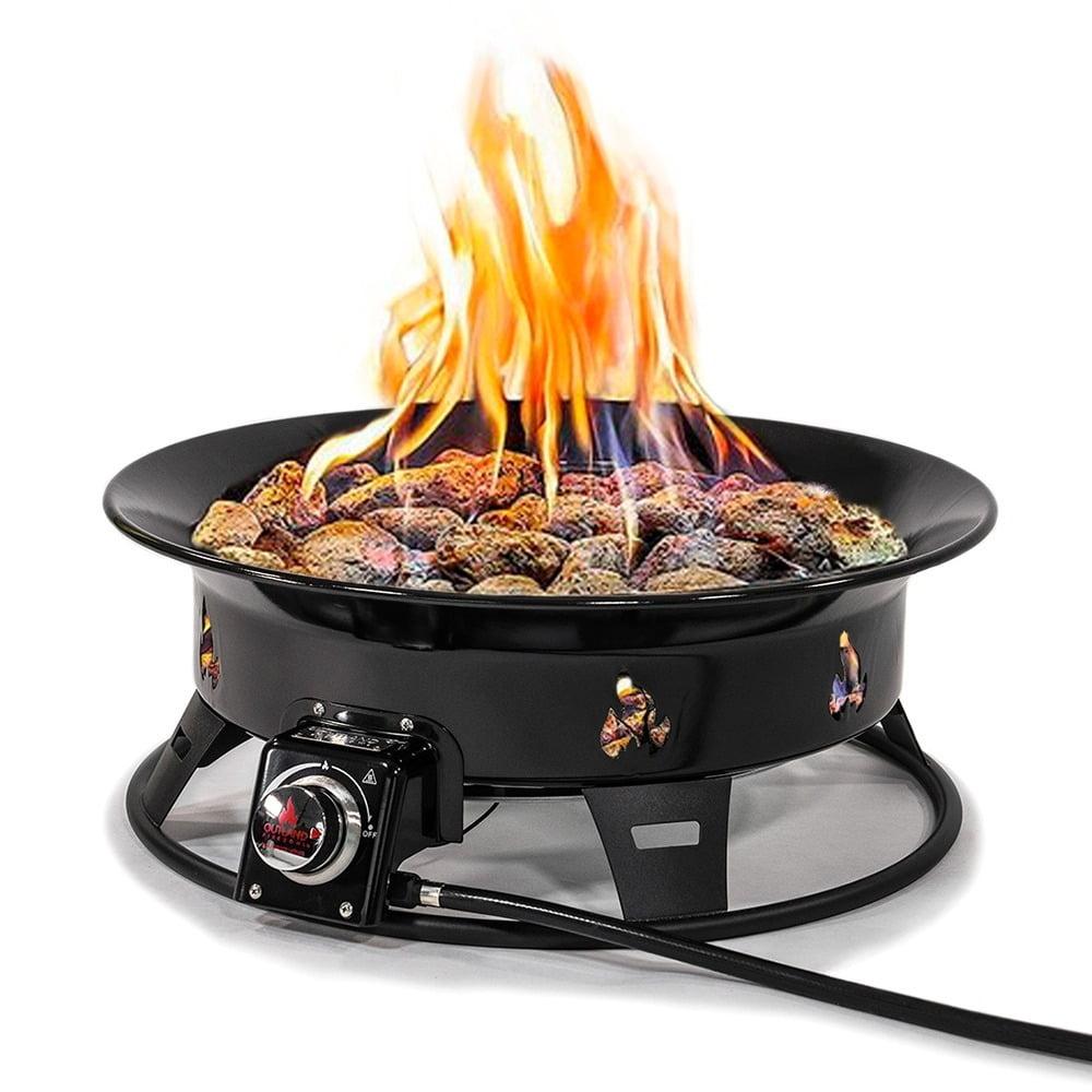 Okanagan Black Steel Round Propane Fire Pit