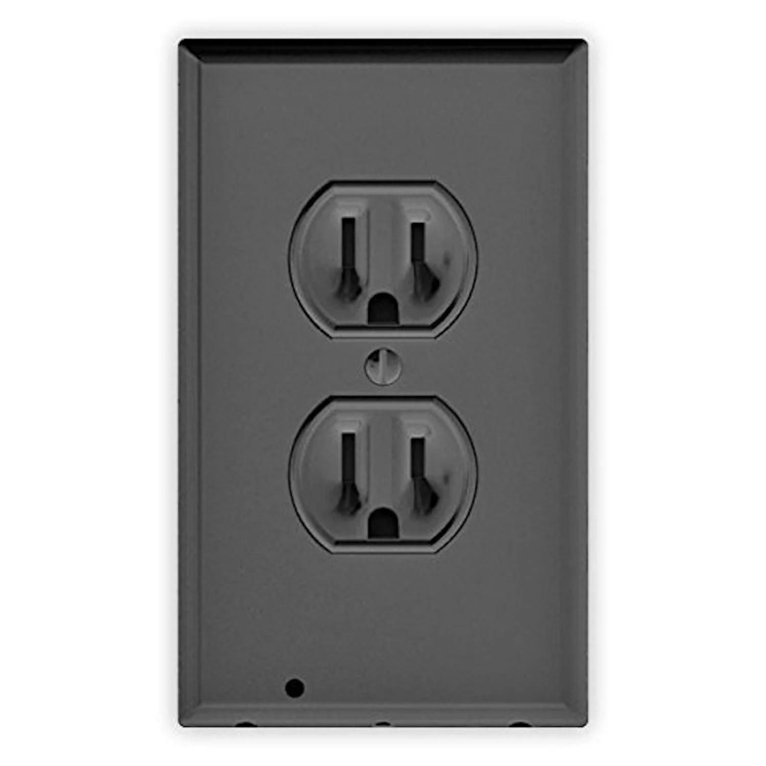 Polished Black Duplex LED Night Light Outlet Cover