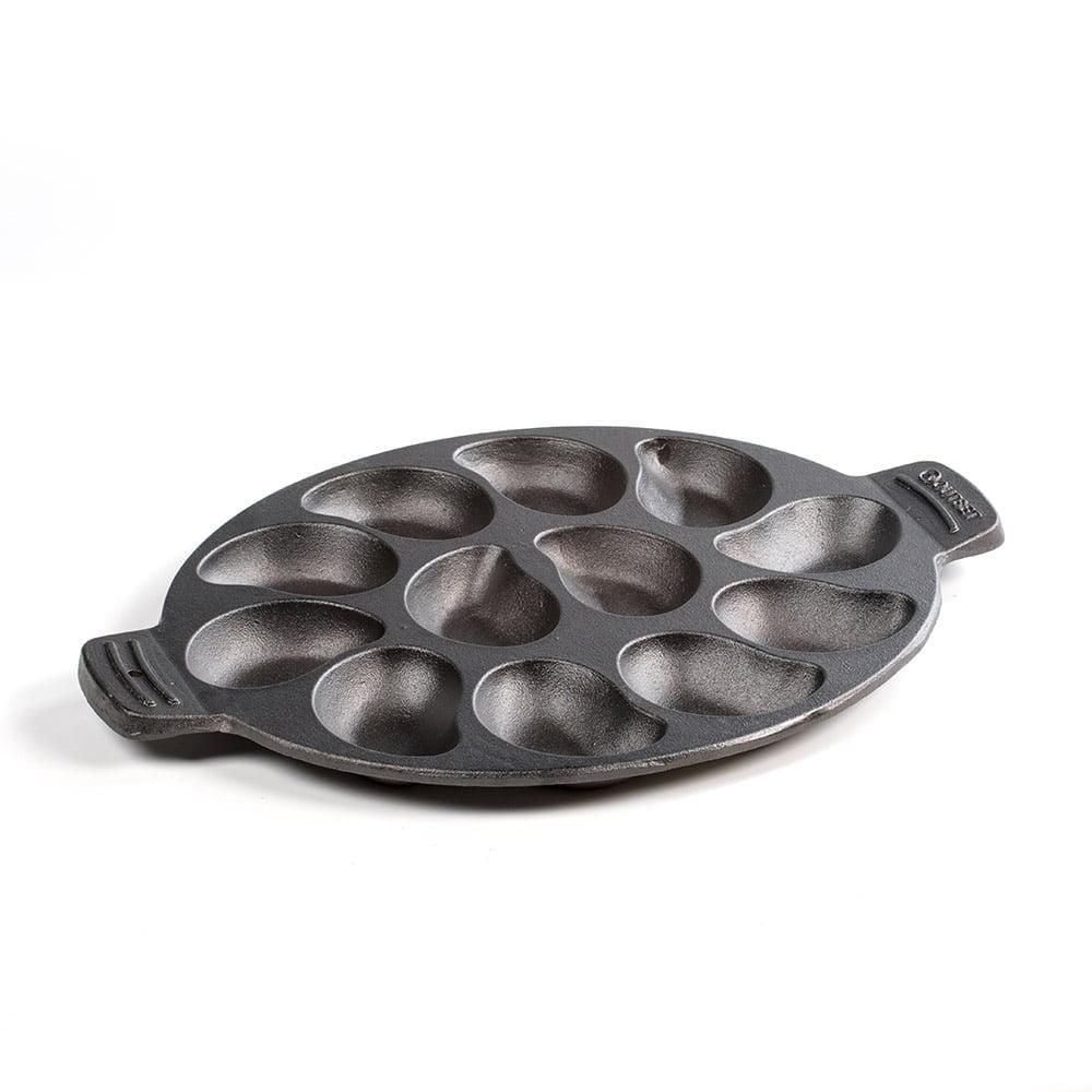 Outset Cast Iron Oyster Grill Pan, 12 Cavities, 13.25" x 19.25" x 1"