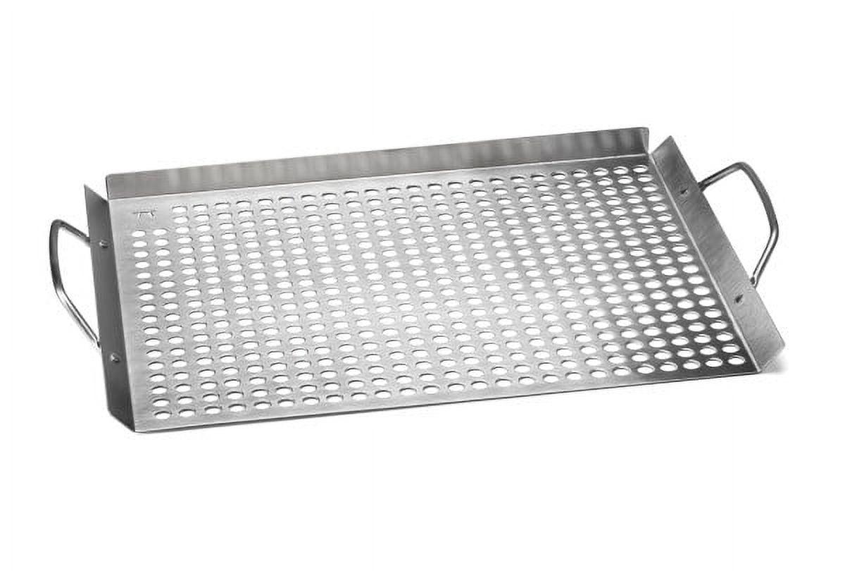 Outset Stainless Steel Perforated Grill Topper Grid with Handles