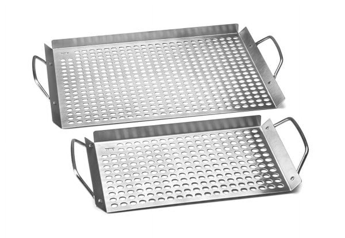 Outset Stainless Steel Grill Topper Grid, Set of 2, 11 x 7-inch