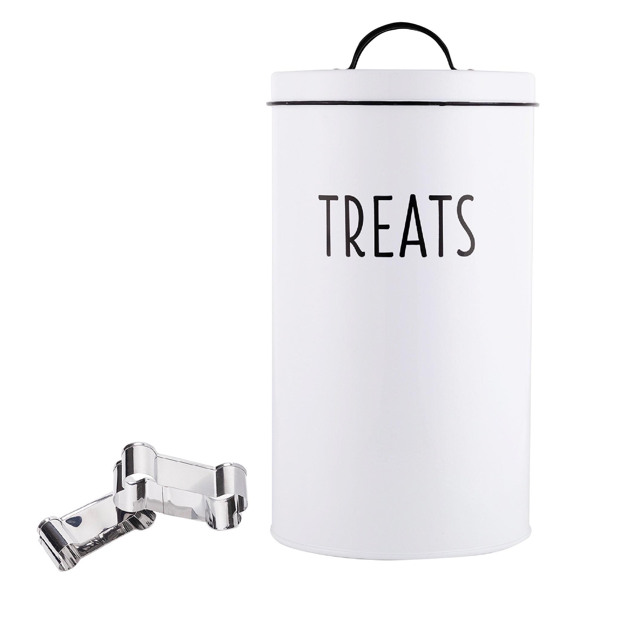 Outshine Co Outshine White Farmhouse Dog Food Bin Storage Container Cute Pet Food And Treat Canister With Lid & Reviews | Wayfair