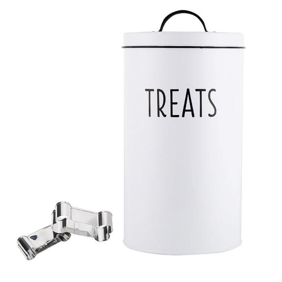 Outshine Co Outshine White Farmhouse Dog Food Bin Storage Container Cute Pet Food And Treat Canister With Lid & Reviews | Wayfair