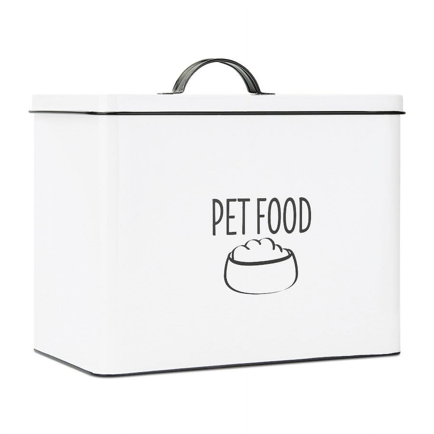 Outshine Co Outshine White Farmhouse Dog Food Bin Storage Container Cute Pet Food And Treat Canister With Lid & Reviews | Wayfair