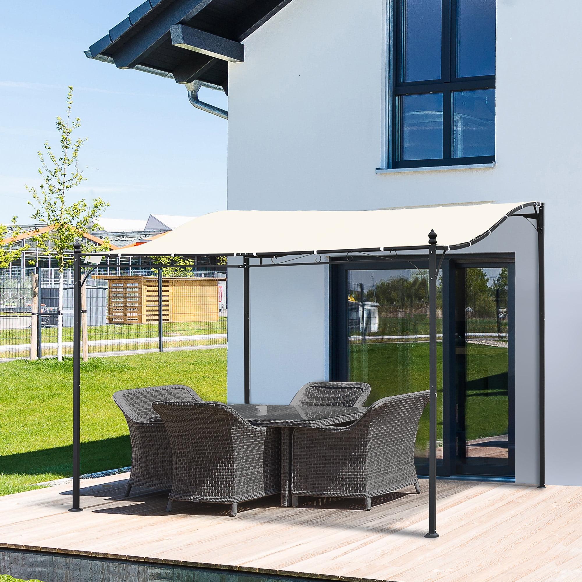 Outsunny Steel Outdoor Pergola Gazebo, Patio Canopy with Weather-Resistant Fabric and Drainage Holes