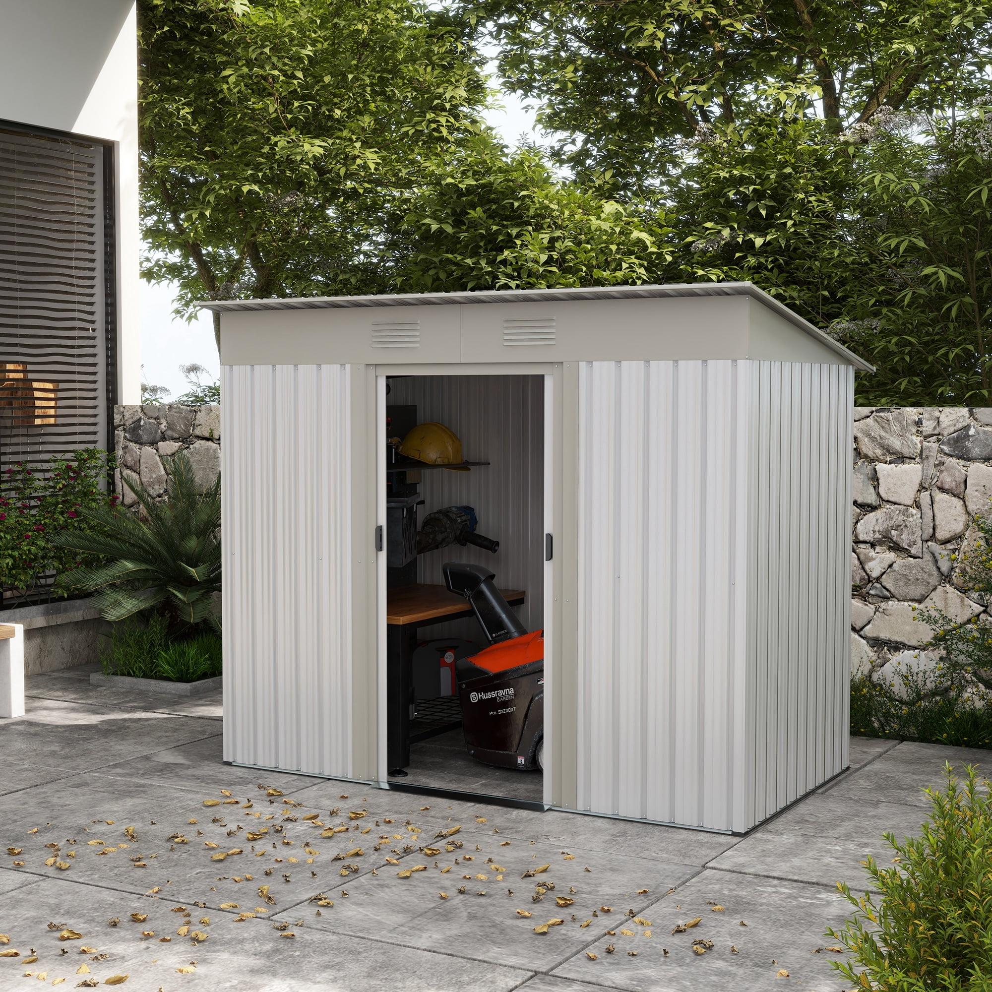 Outsunny Metal Lean-To Storage Shed
