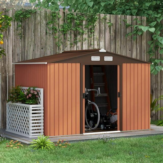 Outsunny 7 ft. W x 4 ft. D Stainless Steel Tool Shed