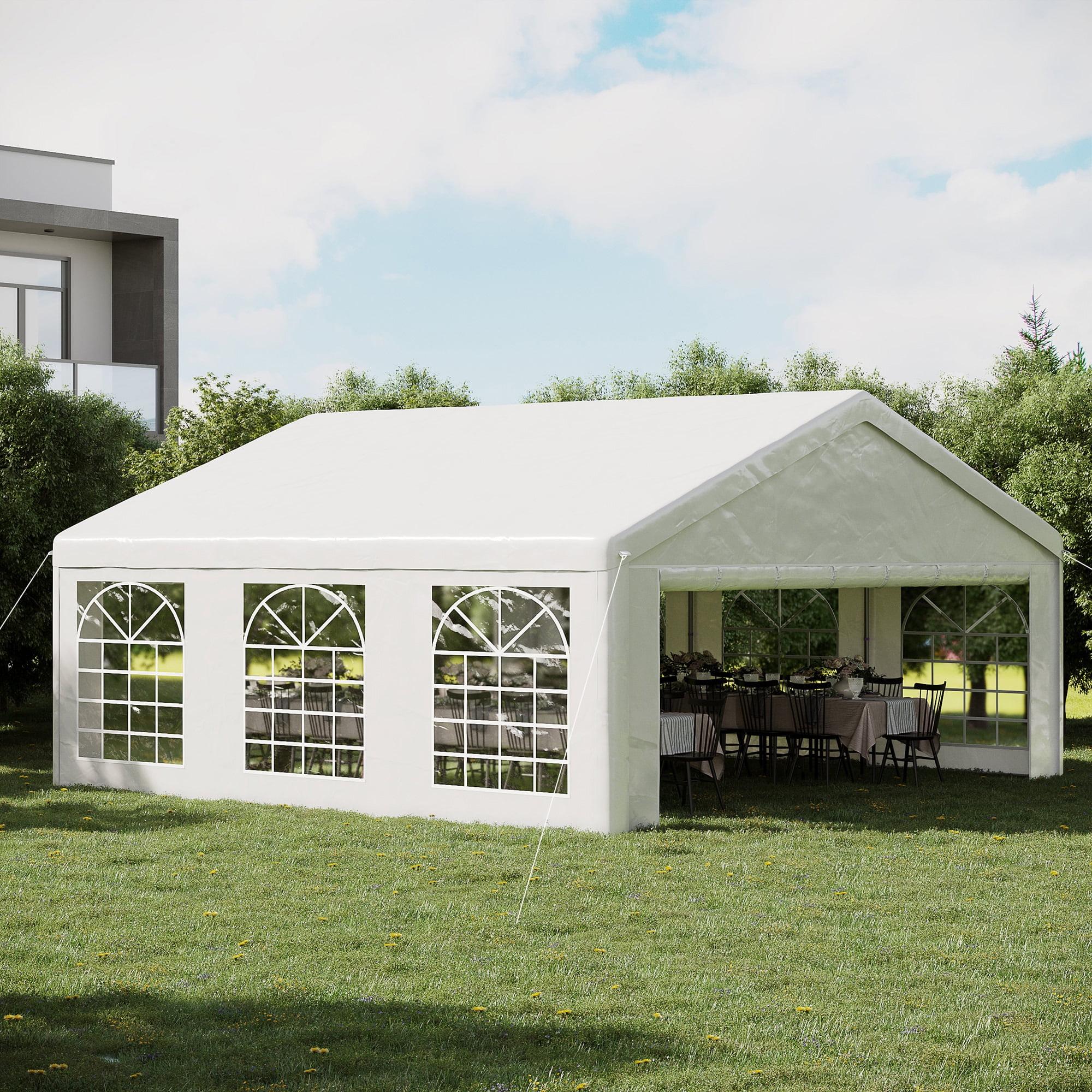 Outsunny 20' x 20' White Steel Frame Outdoor Canopy Tent