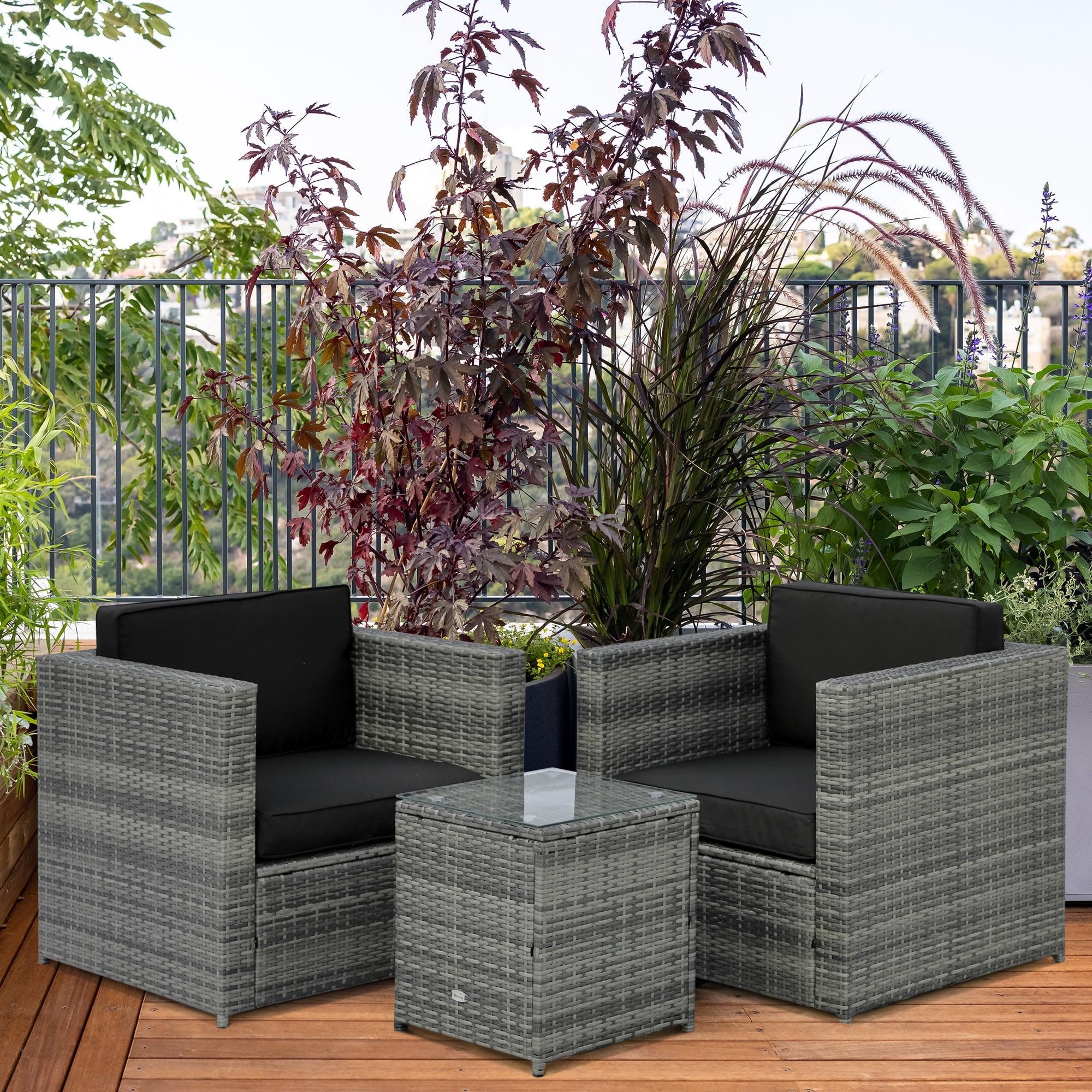 Outsunny 3 Piece Rattan Seating Group