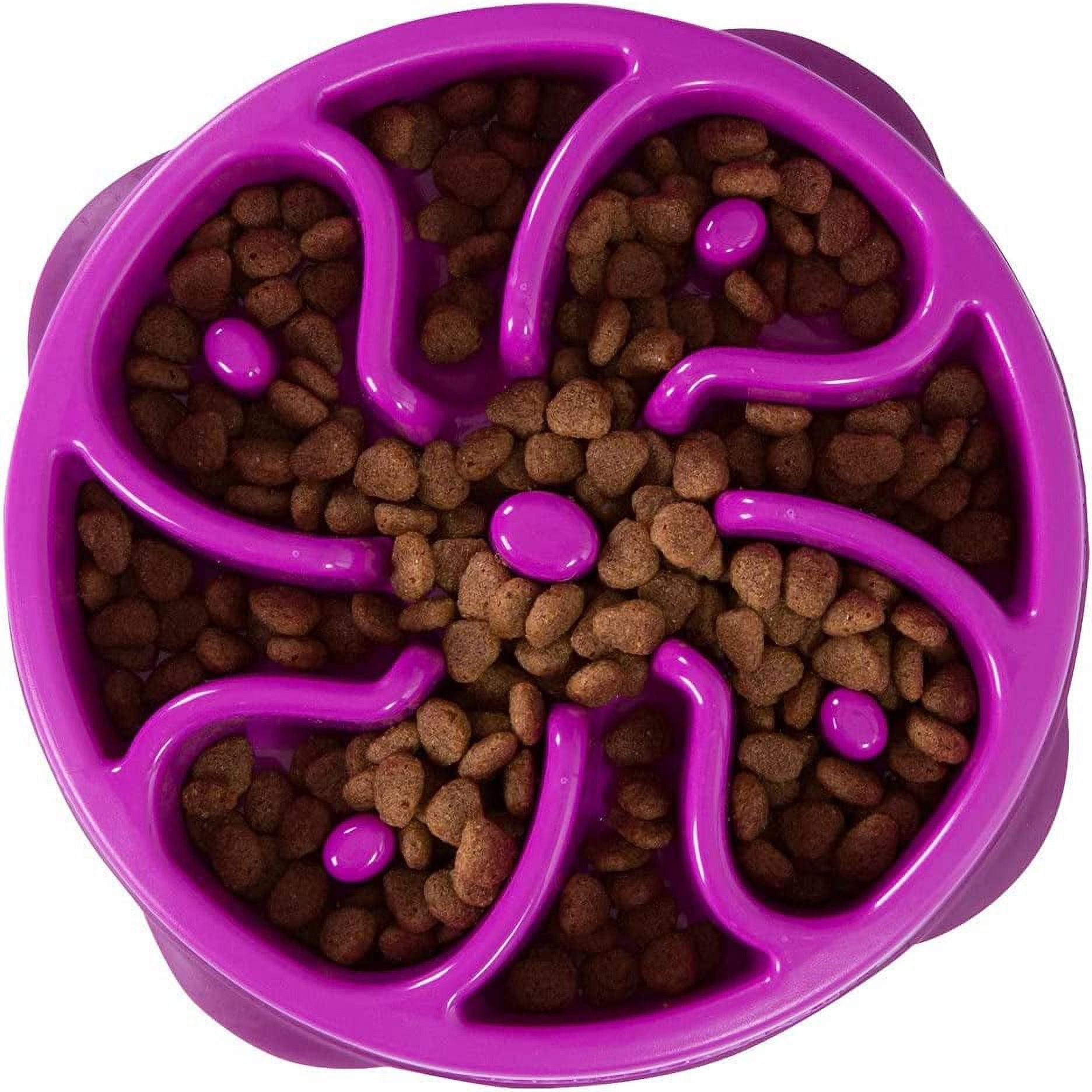 Outward Hound Fun Feeder Slo Bowl, Slow Feeder Dog Bowl, Medium/Mini, Purple Purple Medium Fun Feeder