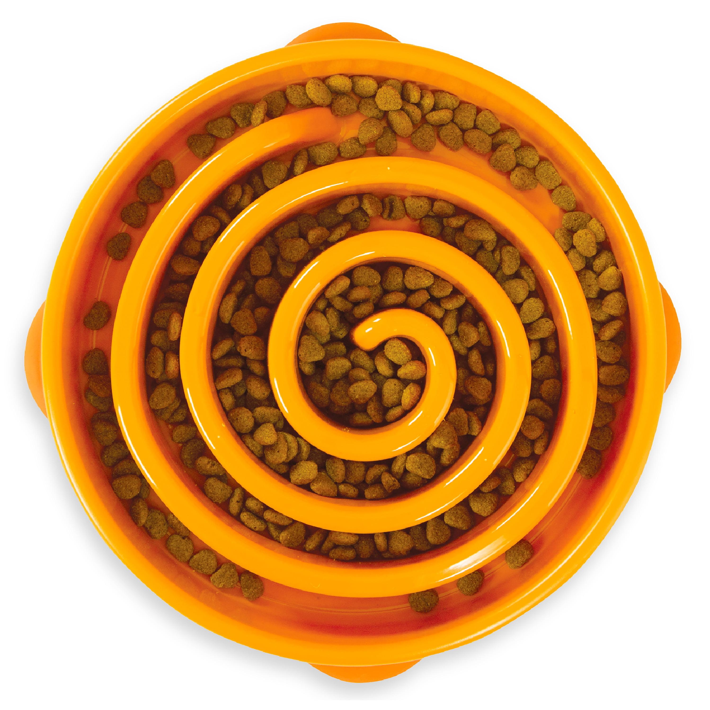 Outward Hound Outward Hound Fun Feeder Bowl, Slow Feeder Dog Bowl, Large, Orange