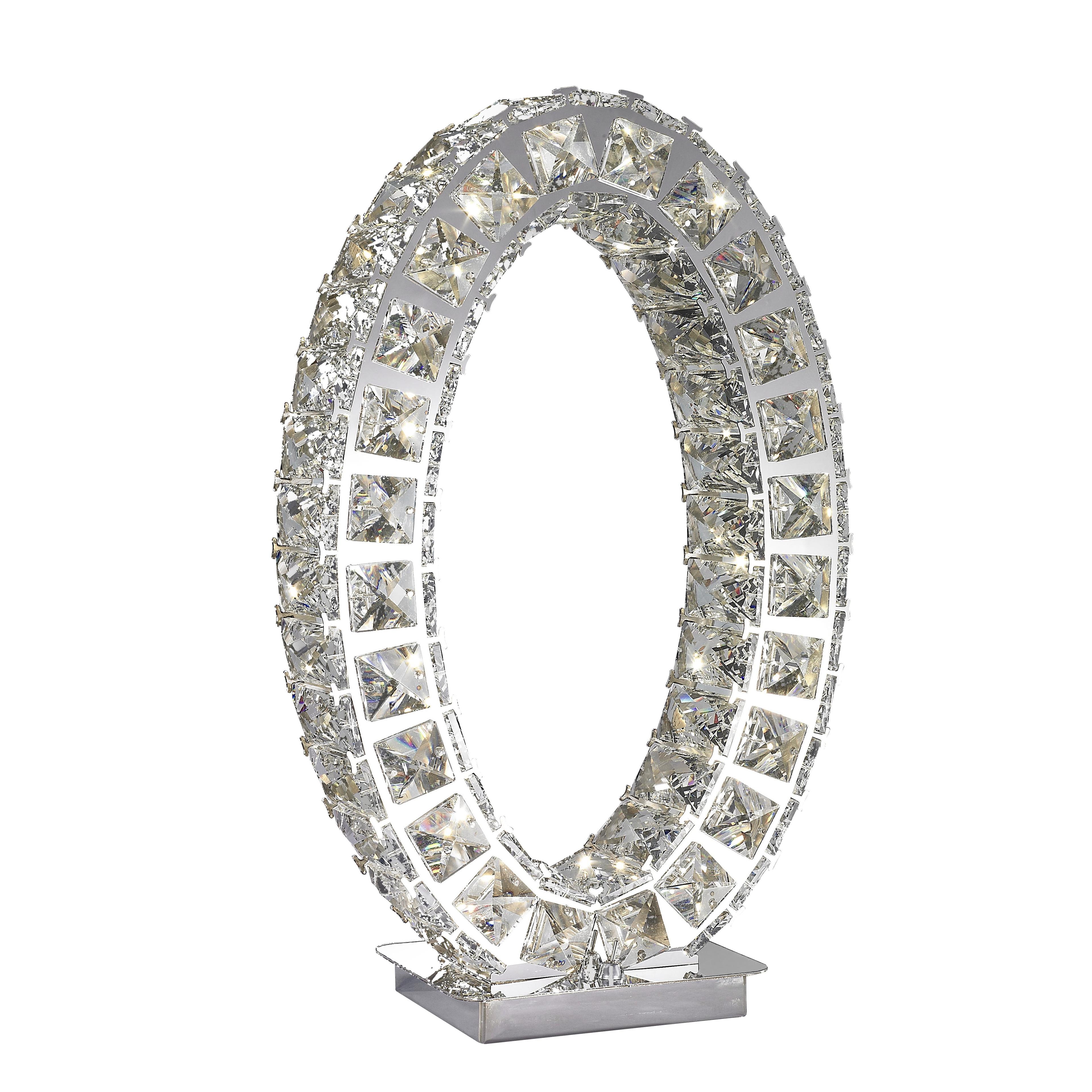 Everly Quinn Everly Quinn Oval Crystal Extravaganza 17.5" Table Lamp // Led Strip