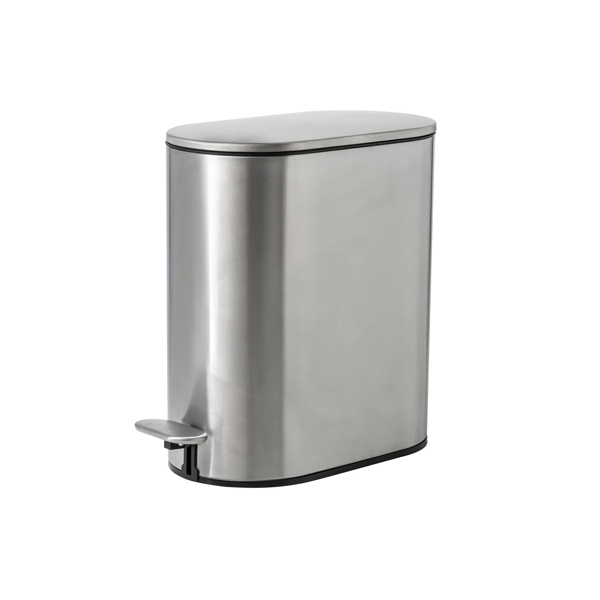 Oval slow-close bathroom wastebin with premium pedal (5L)