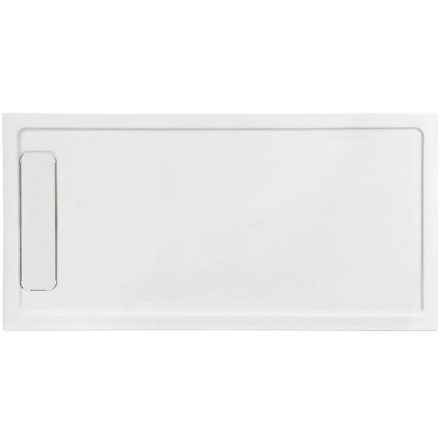 OVE Decors 72" x 36" Rectangle Shower Base Pan, White Acrylic, Hidden Side Drain, Reversible Design