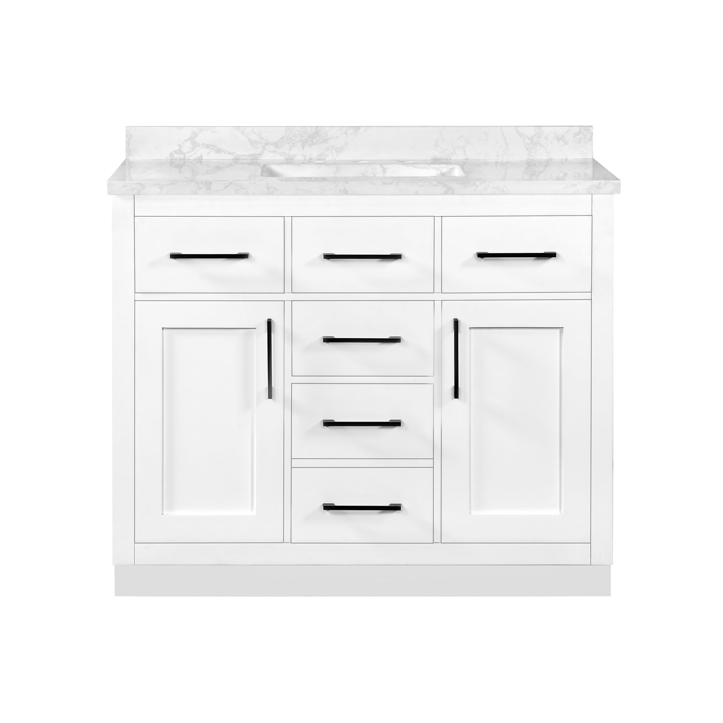 OVE Decors Athea 42 in. W Bath Vanity with Premium Countertop and Power Bar