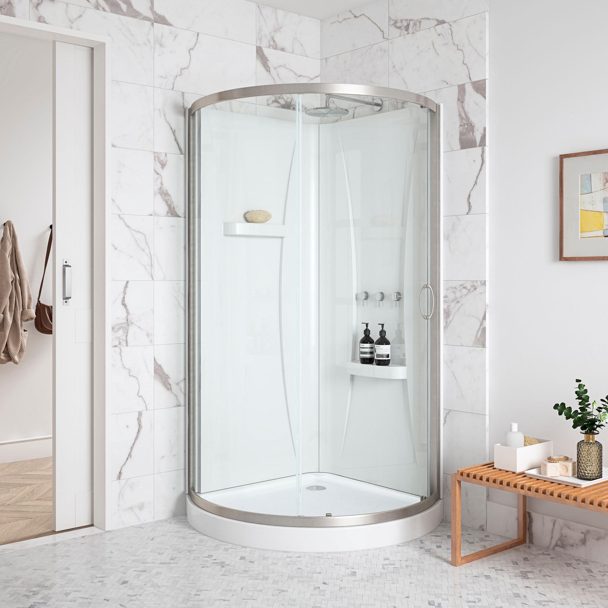 OVE Decors Breeze 44 in. Round Shower Kit w/ Clear, Base, Wall