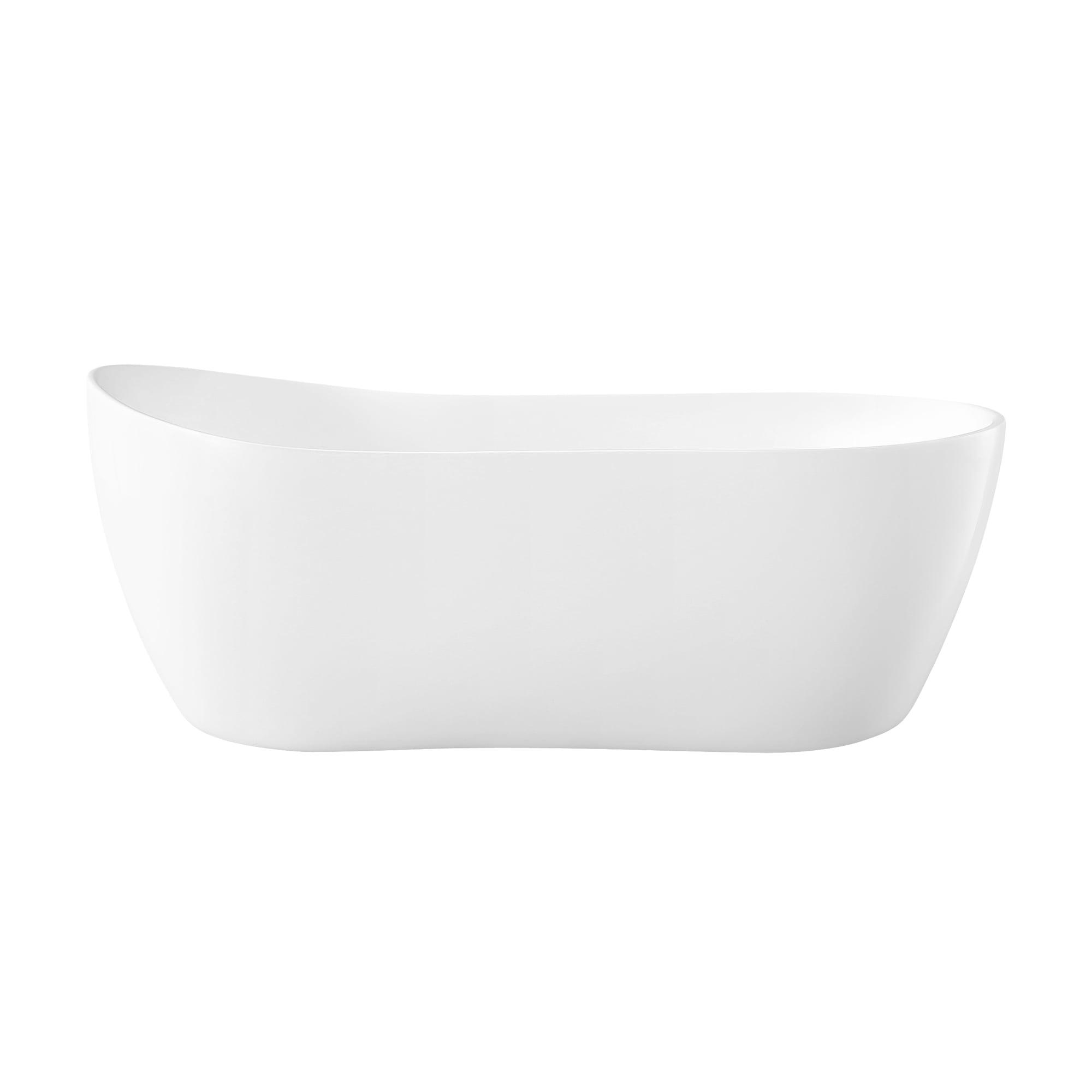 Isaac 58'' White Seamless Acrylic Freestanding Slipper Bathtub