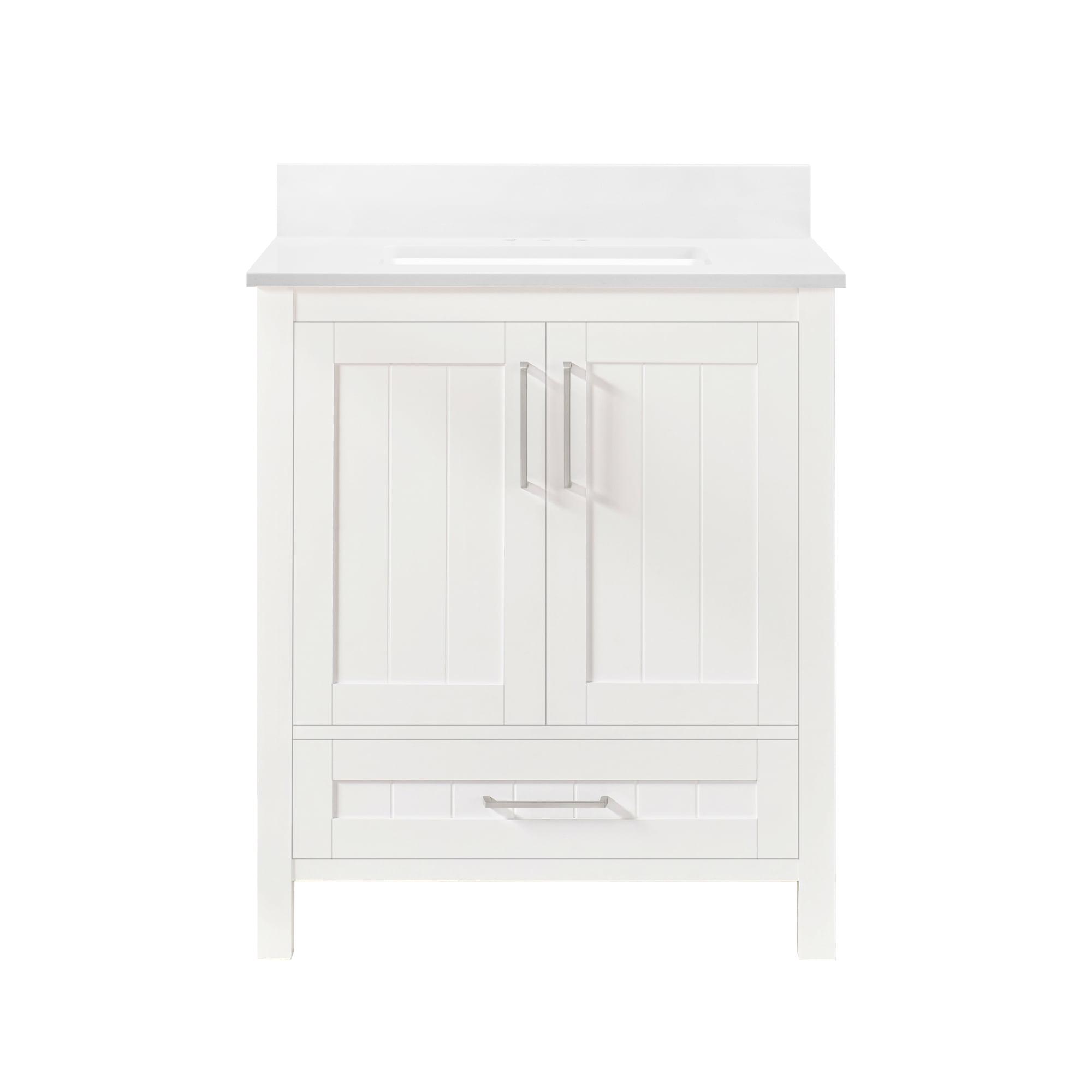 Pure White 30" Freestanding Bathroom Vanity with Sink