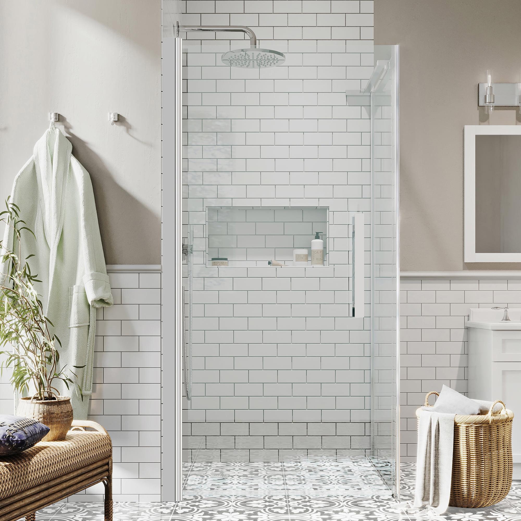 Endless Pasadena 32" W x 72" H Corner Frameless Shower Kit, Door, Panel