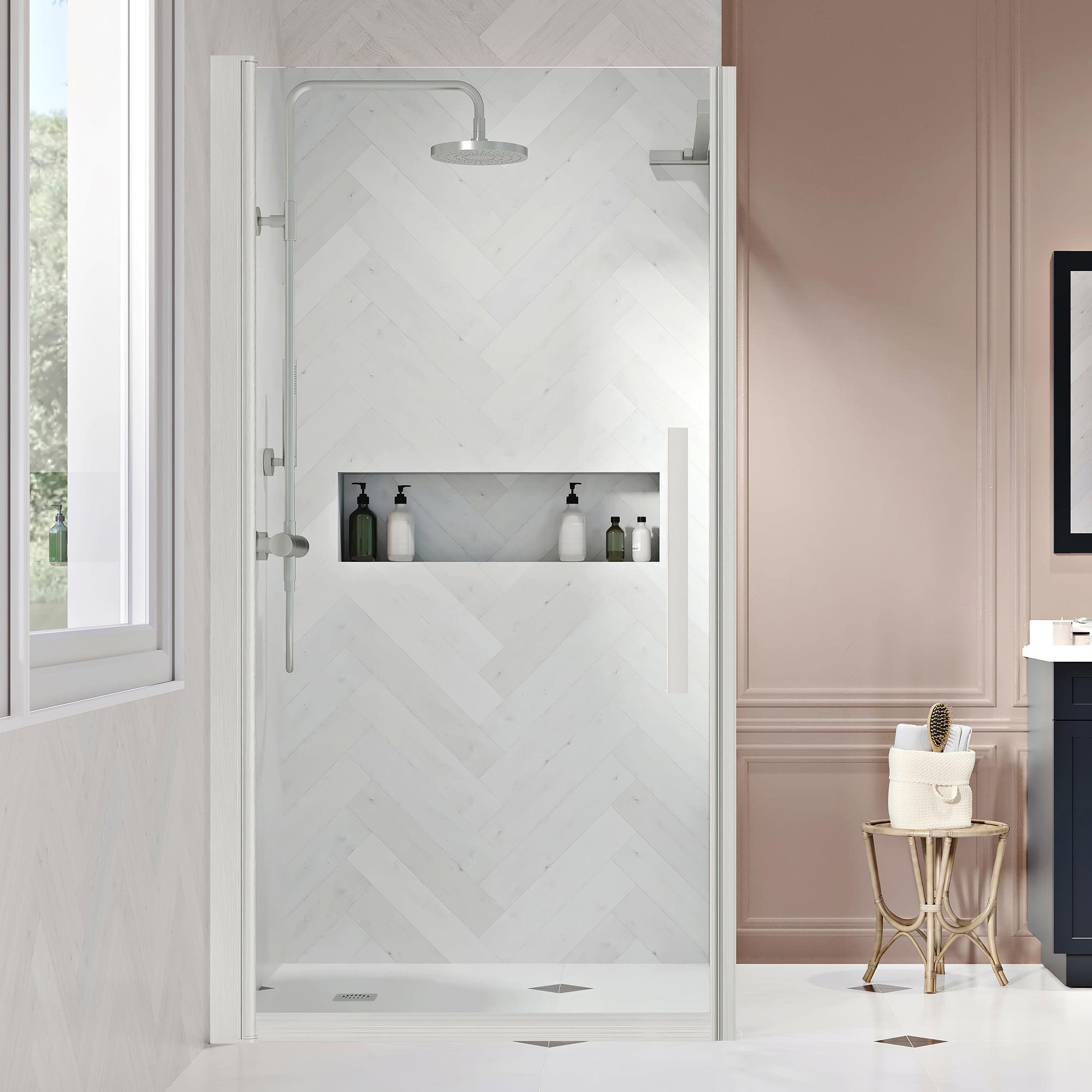 Pasadena Frameless Satin Nickel Rectangle Shower Kit