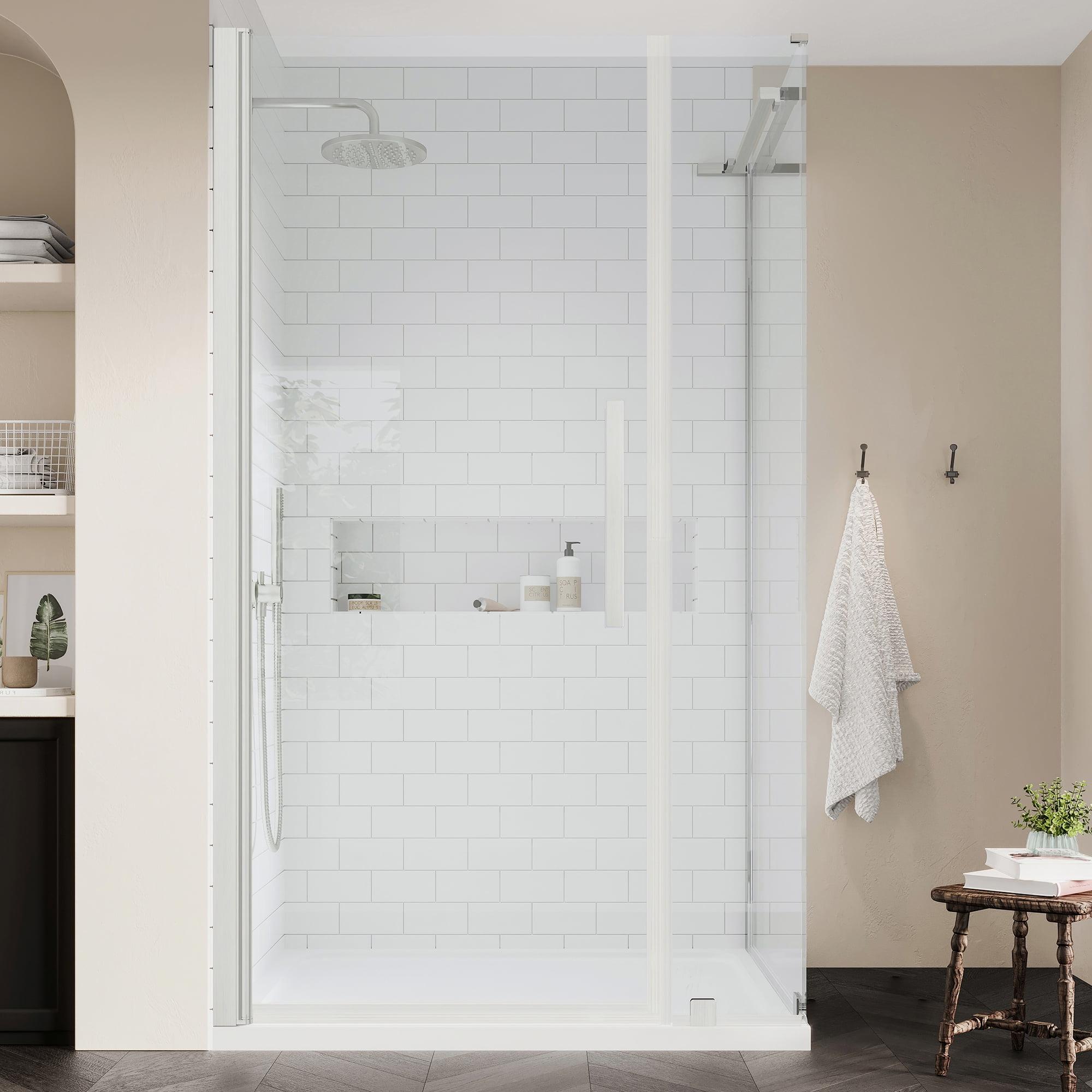 Endless Pasadena 40" W x 72" H Corner Frameless Shower Kit, Door, Base