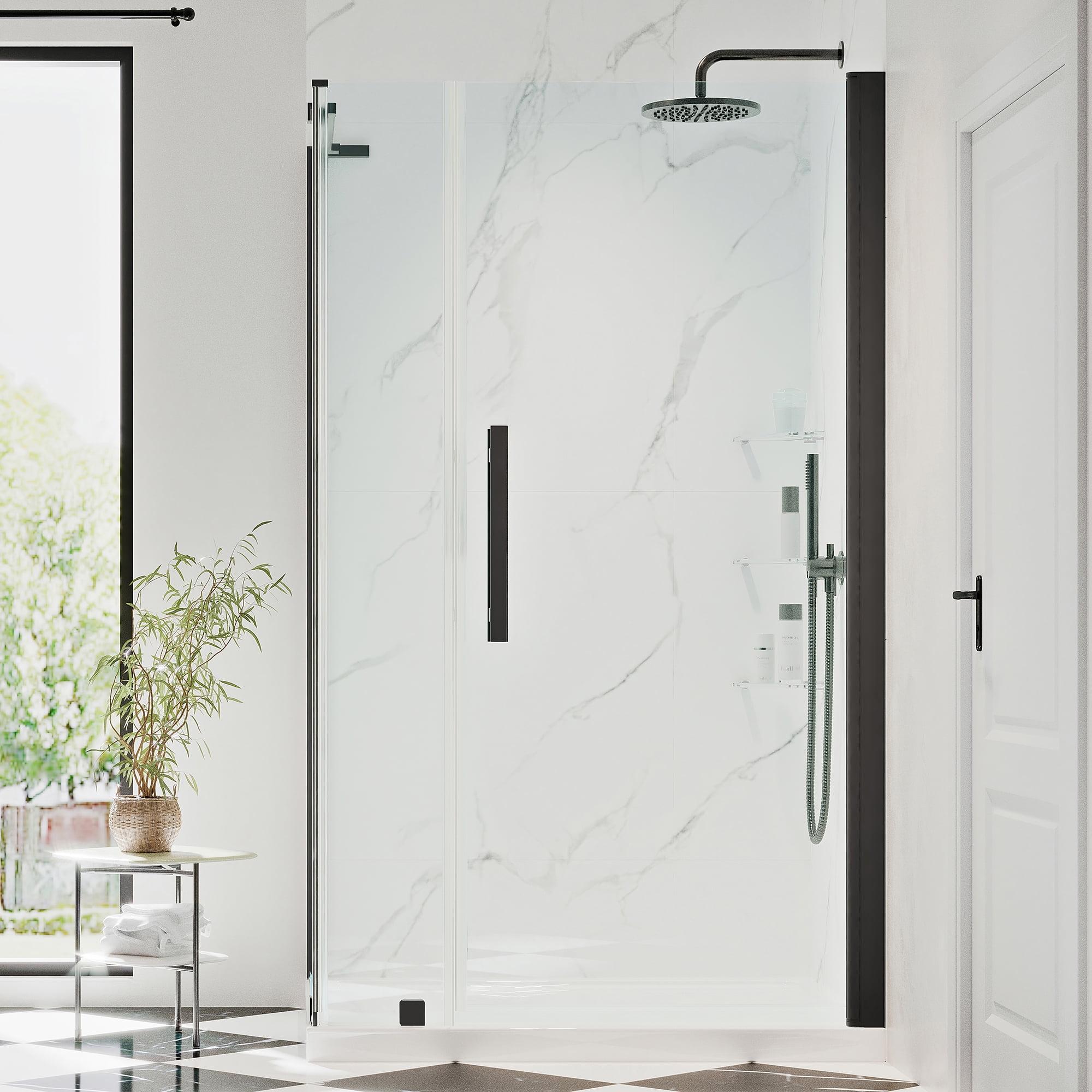 Endless Pasadena 40" W x 72" H Corner Frameless Shower Kit, Door, Panel, Base, Shelves