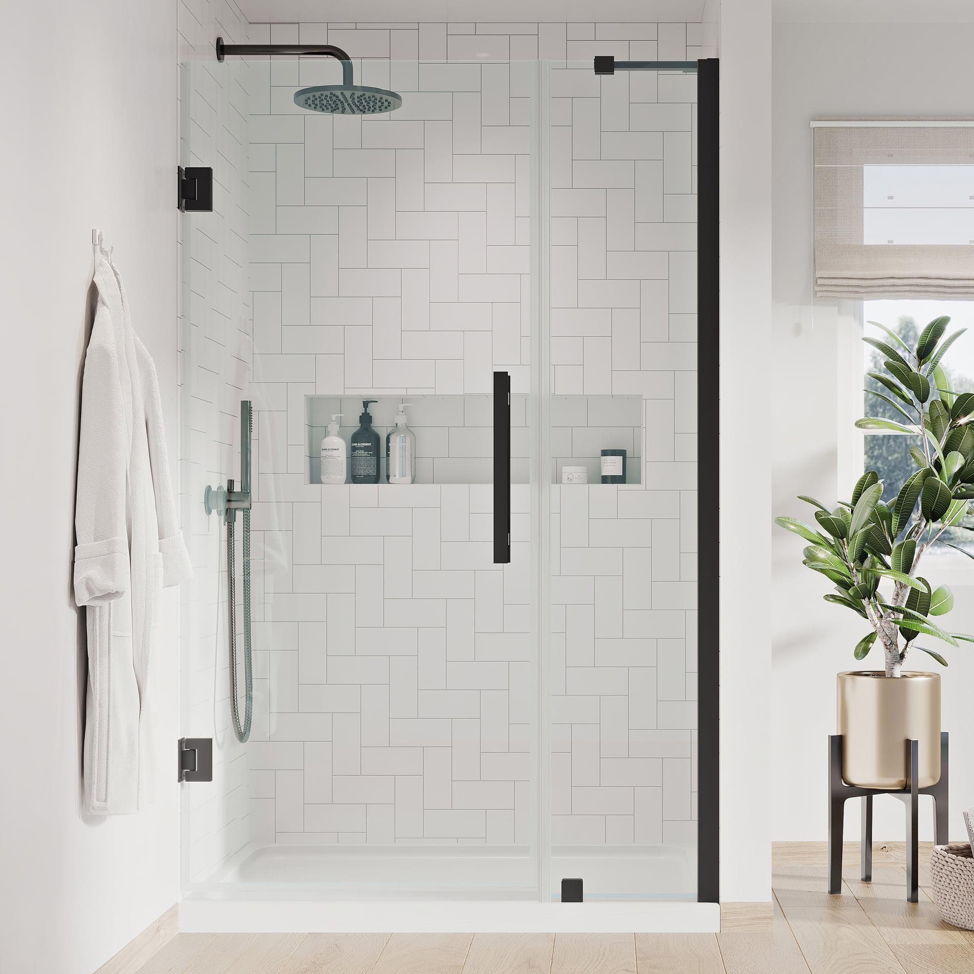 Endless Tampa-Pro 37" W x 72" H Alcove Frameless Shower Kit, Door, Panel, Base