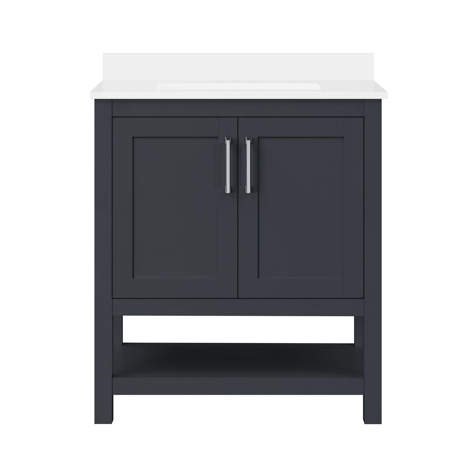 Ove Decors Vegas 30 W x 19" D Freestanding Bathroom Vanity with Sink, Dark Charcoal