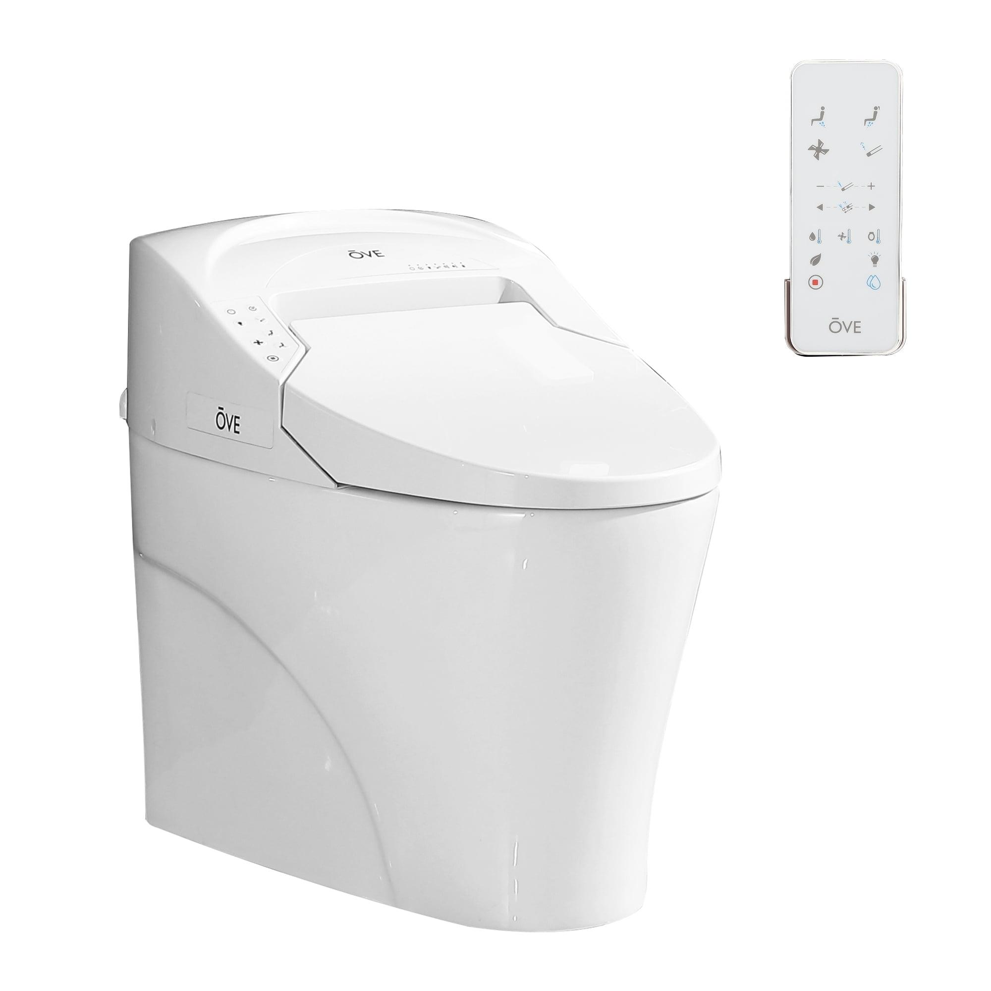 Virtuoso White Elongated High-Efficiency Wall-Mounted Bidet Toilet