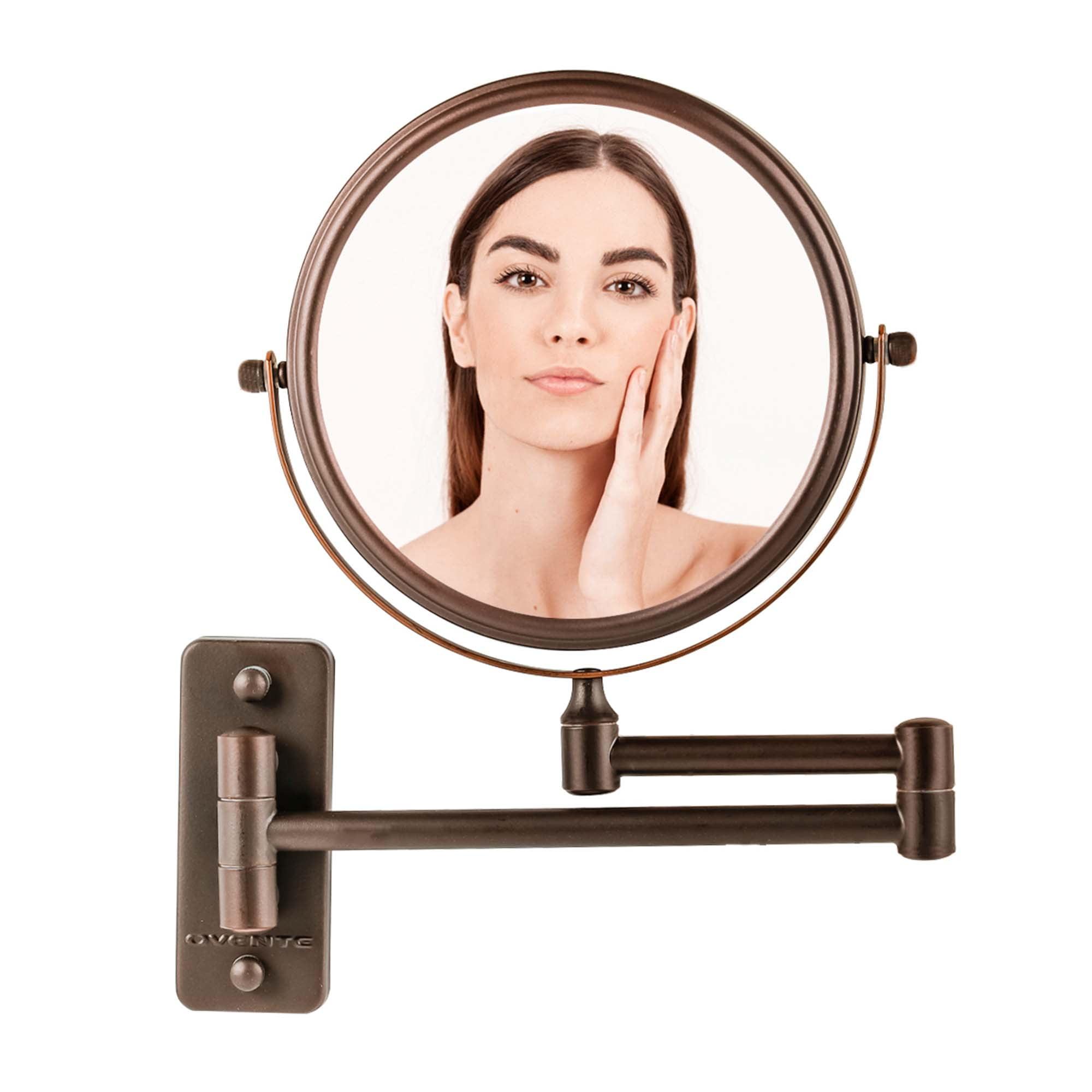 Antique Bronze Iron 14" Wall Mounted Magnifying Vanity Mirror