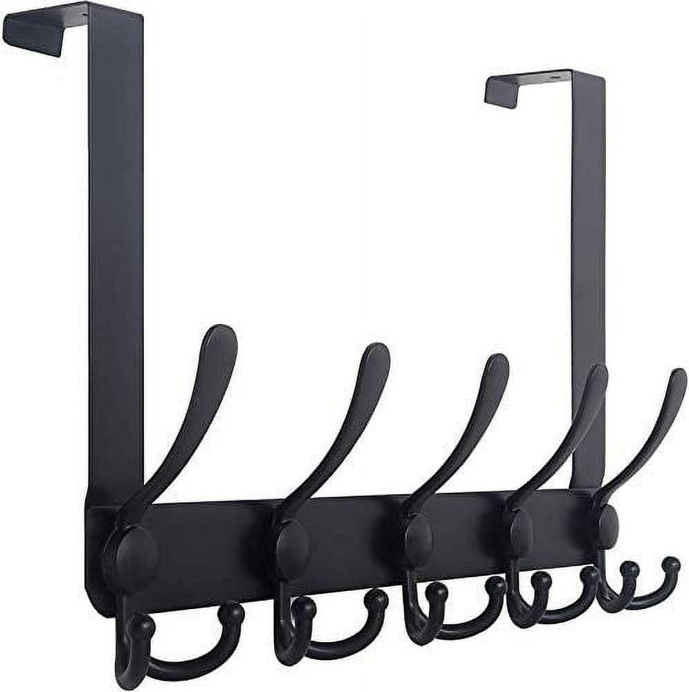 Encozy Over The Door Hooks,Coat Rack for Hanging Clothes Hat Towel (Heavy Duty Black 1pcs) …