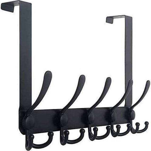 Encozy Over The Door Hooks,Coat Rack for Hanging Clothes Hat Towel (Heavy Duty Black 1pcs) …