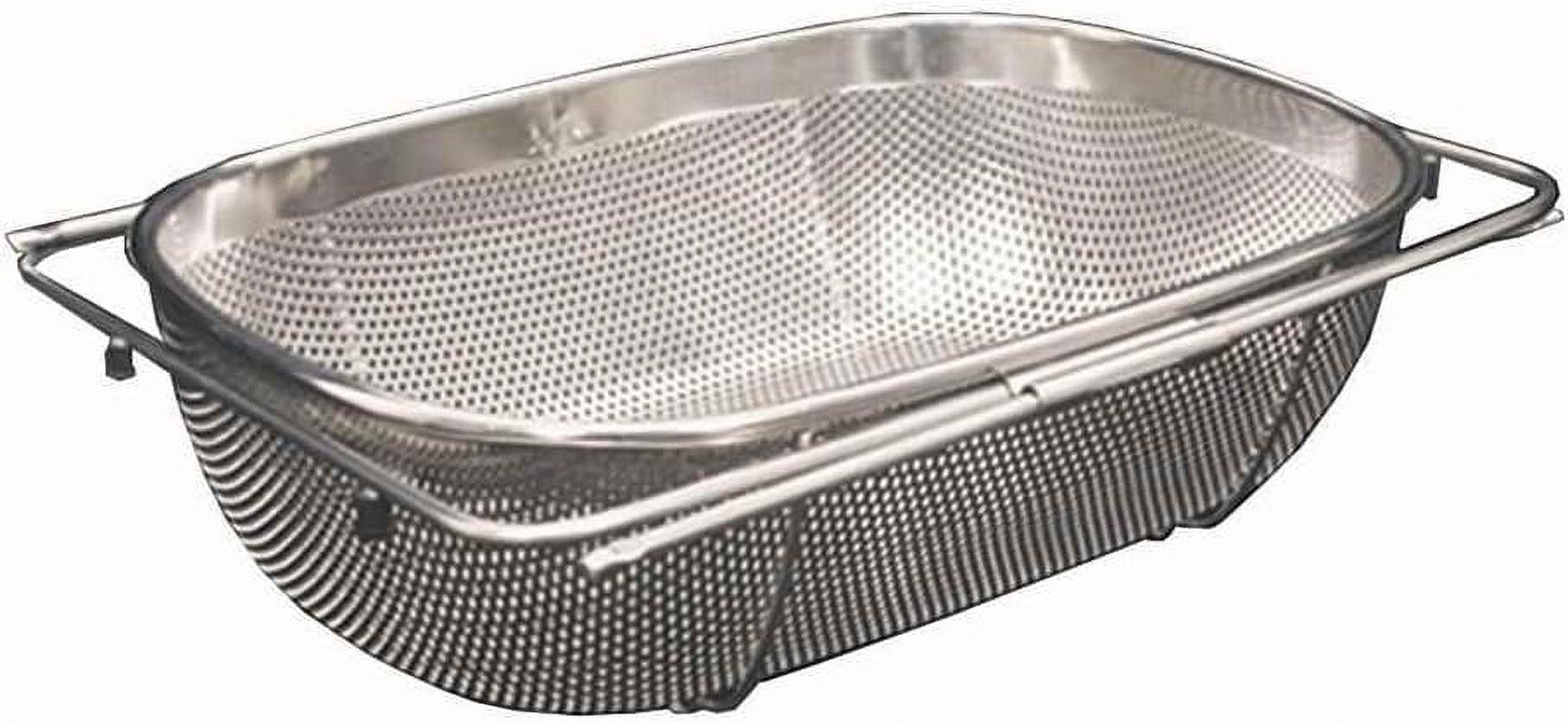 Silver Stainless Steel Over The Sink Extendable Colander Strainer