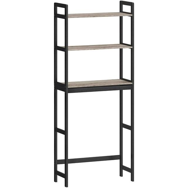 Over The Toilet Storage, 3-Tier Bathroom Organizer,Greige and Black