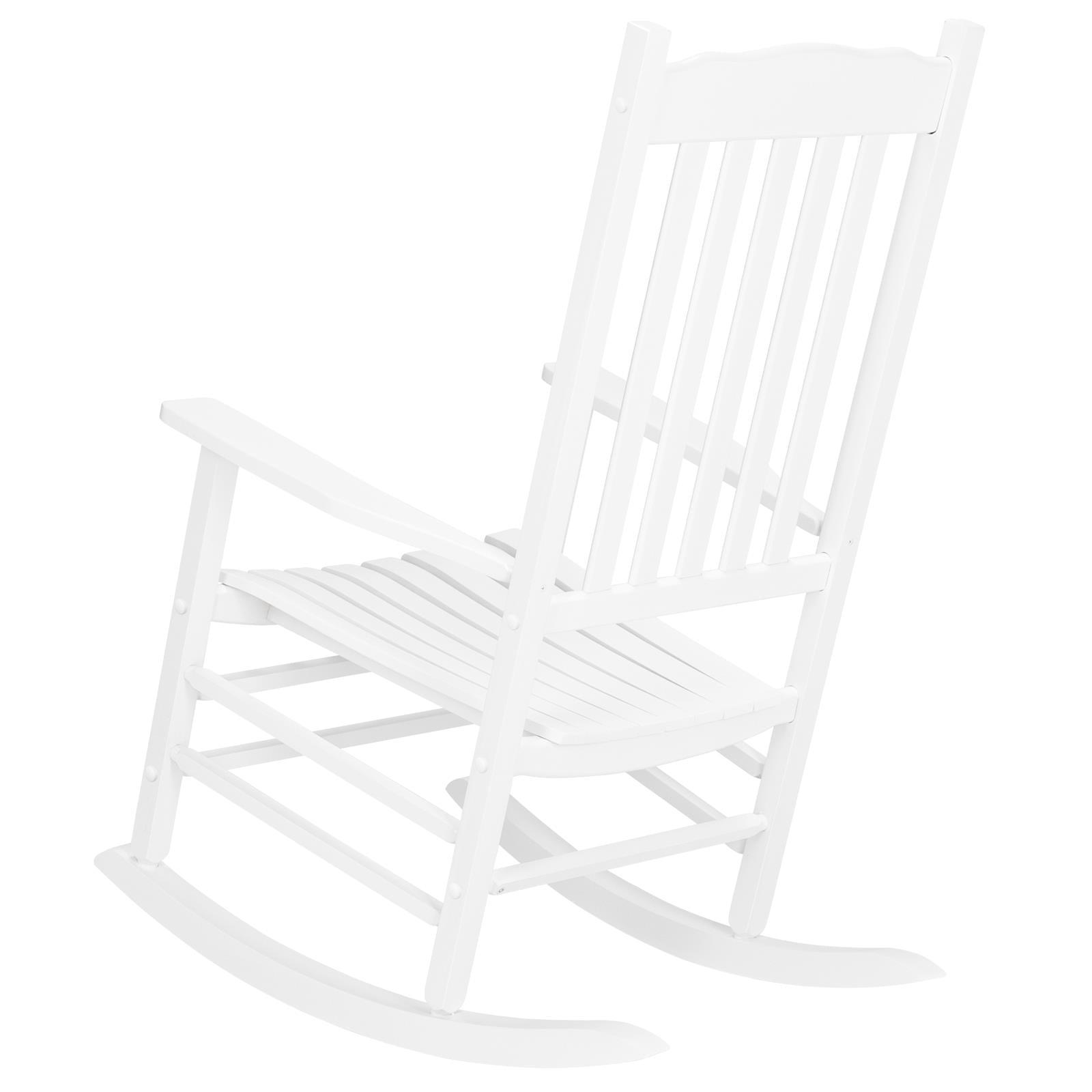 OverPatio Outdoor Porch Rocker/Rocking Chair Wood, Patio Wood Rocking Chair, White