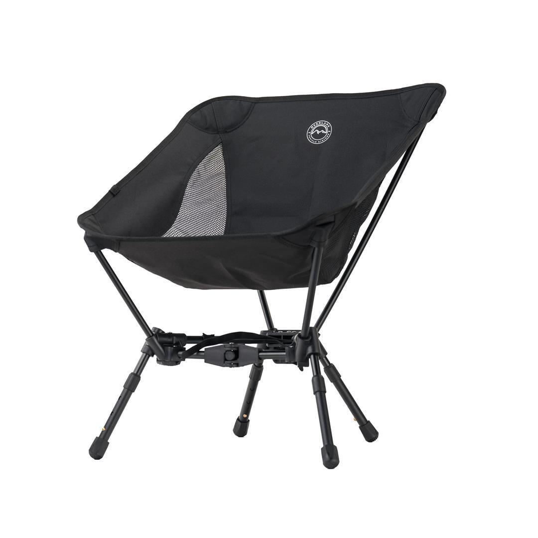 Compact Black Aluminum Collapsible Camping Chair