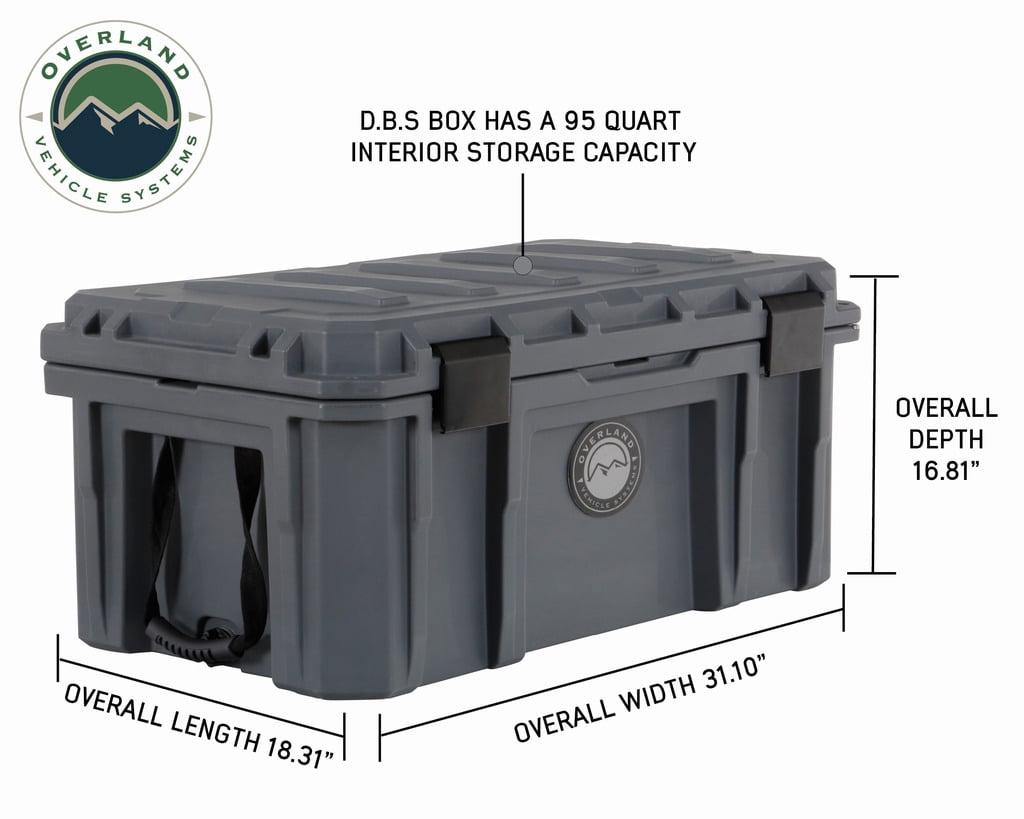 Overland Vehicle Systems 40100011 Dry Box with Drain & Bottle Opener, Dark Grey - 23.75 gal