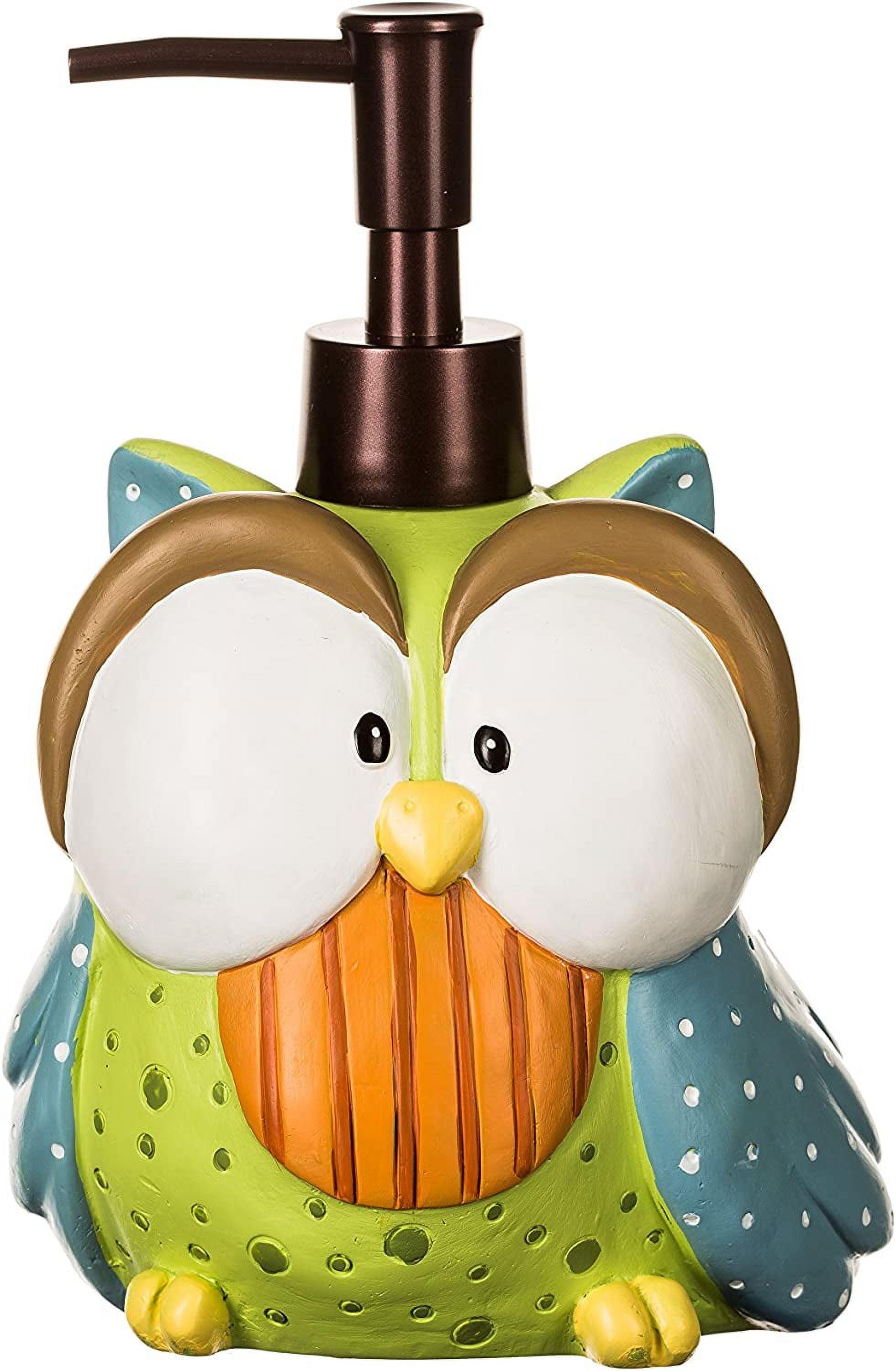 Whimsical Multicolor Owl Ceramic Soap Pump