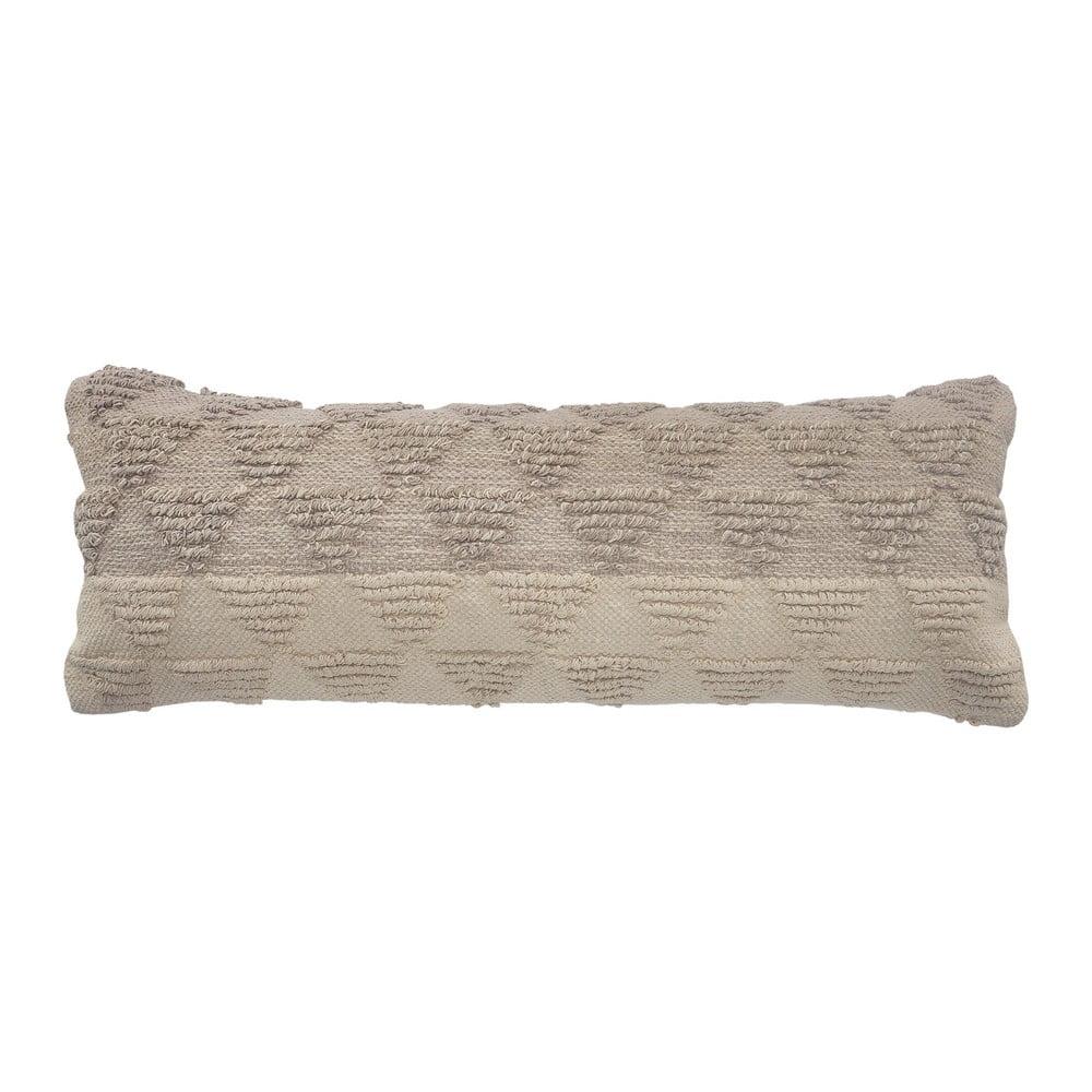 Ox Bay 14" x 36" Hand-Woven Cream and Tan Geometric Organic Cotton Pillow Cover